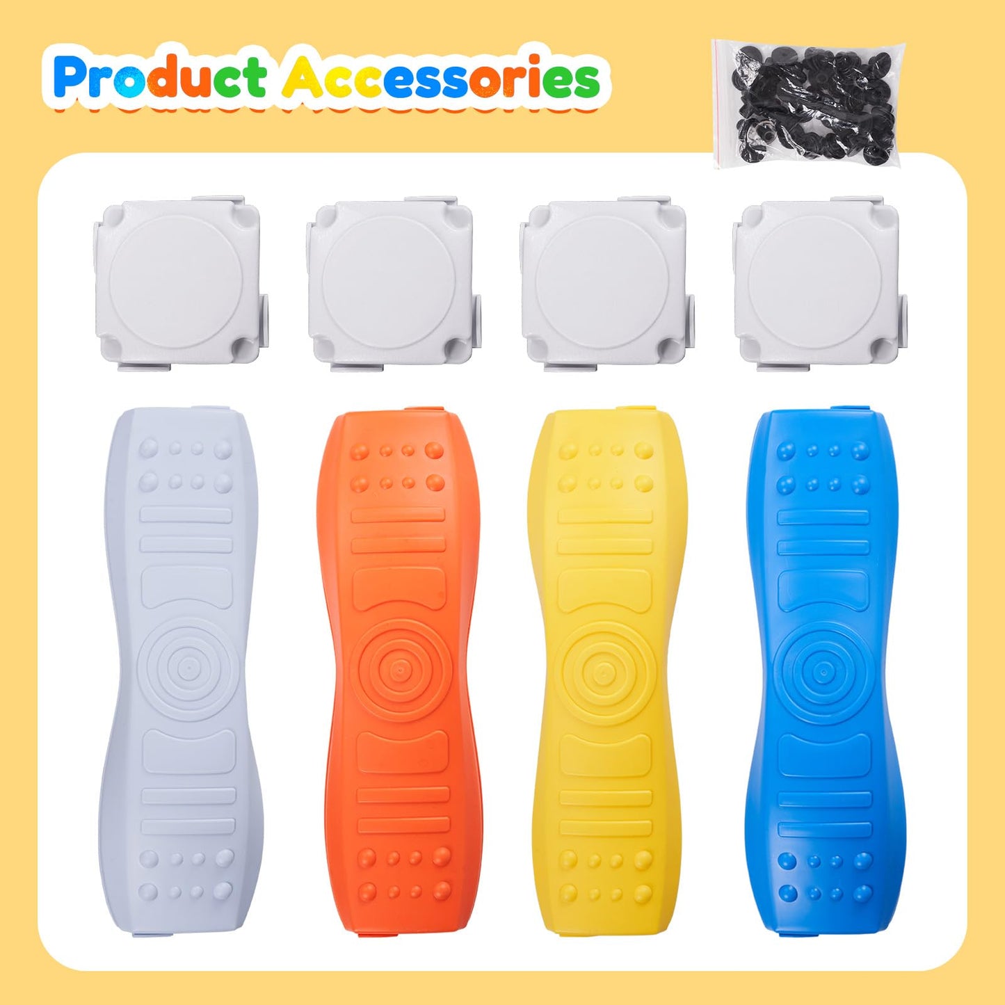 8Pcs Stepping Stones for Kids Balance Beam Toddler Non-Slip Plastic Balance Stepping Stones Sensory Toys for Toddlers, Indoor or Outdoor Play, for Age 3-5 Years, Orange Blue