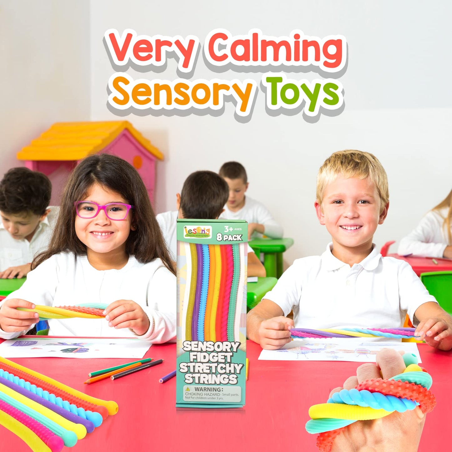 Sensory Autism Toys for Kids - Textured Stretchy Fidget Toys for Stress - Sensory Toys Special Needs for Autistic Toddlers Boys Girls Easter Baskets Stuffers Gifts, Treasure Prizes Classroom
