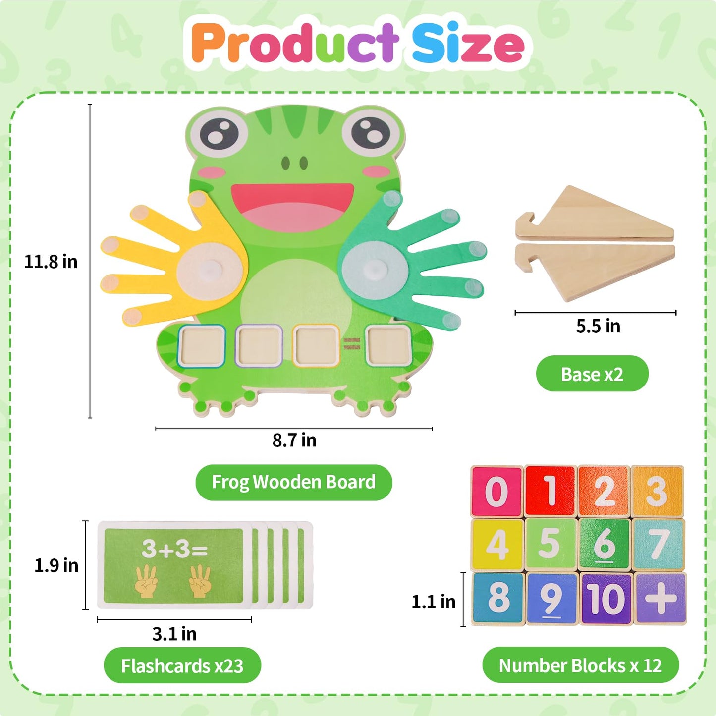 ZJEFUNS Preschool Learning Toys for Toddlers 3 4 5 Years, Finger Counting Number Blocks for Kids, Educational Math manipulatives Toys, Preschool Wood Homeschool Educational Math Toy for Boys Girls.
