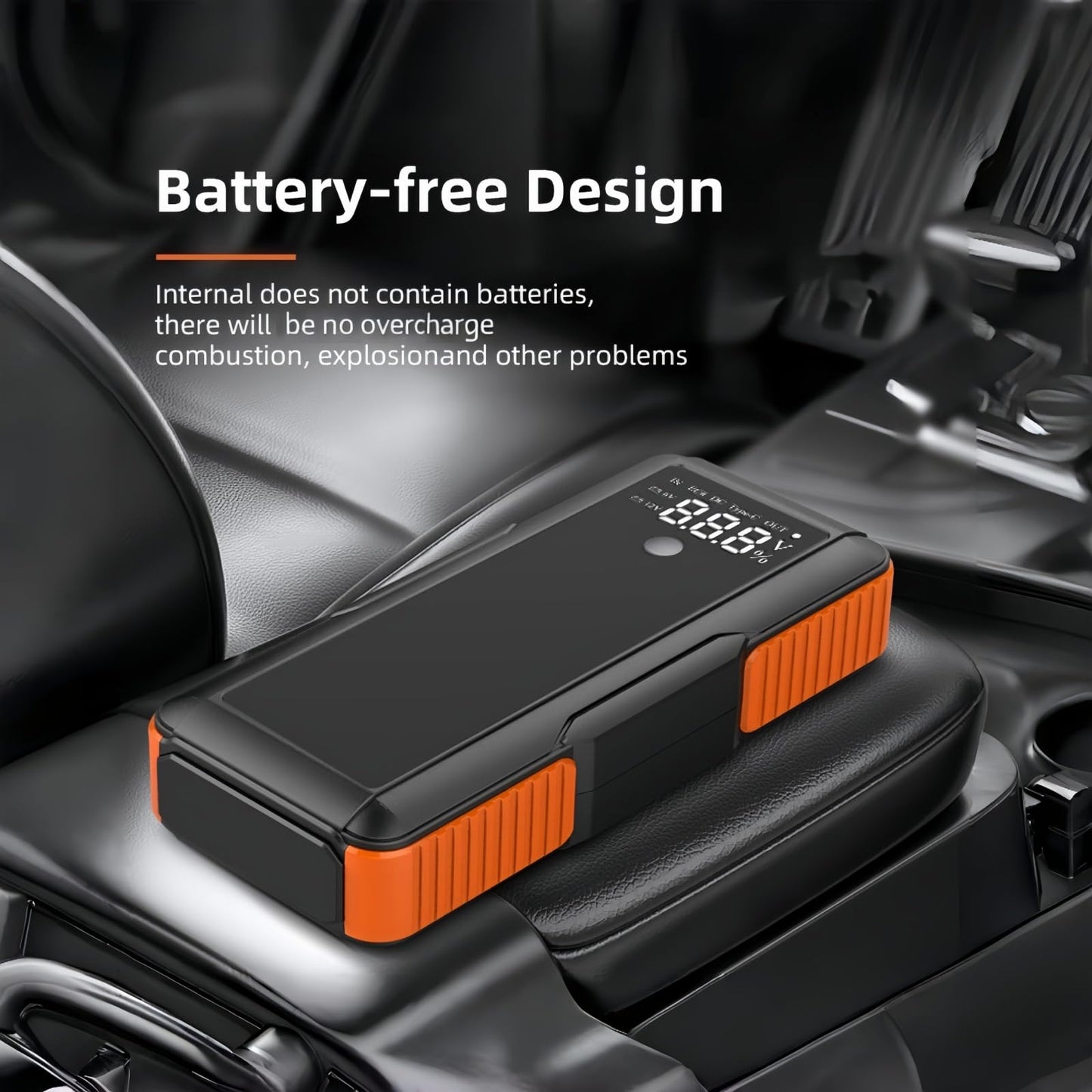 EAJION 12V Super Capacitor Jump Starter, Batteryless Portable Jump Box, Jumper Cables for for 6.0 Gas & 4.0 Diesel Cars, No Pre-Charge with Built-in Supercapacitor, Portable Emergency Auto Starter