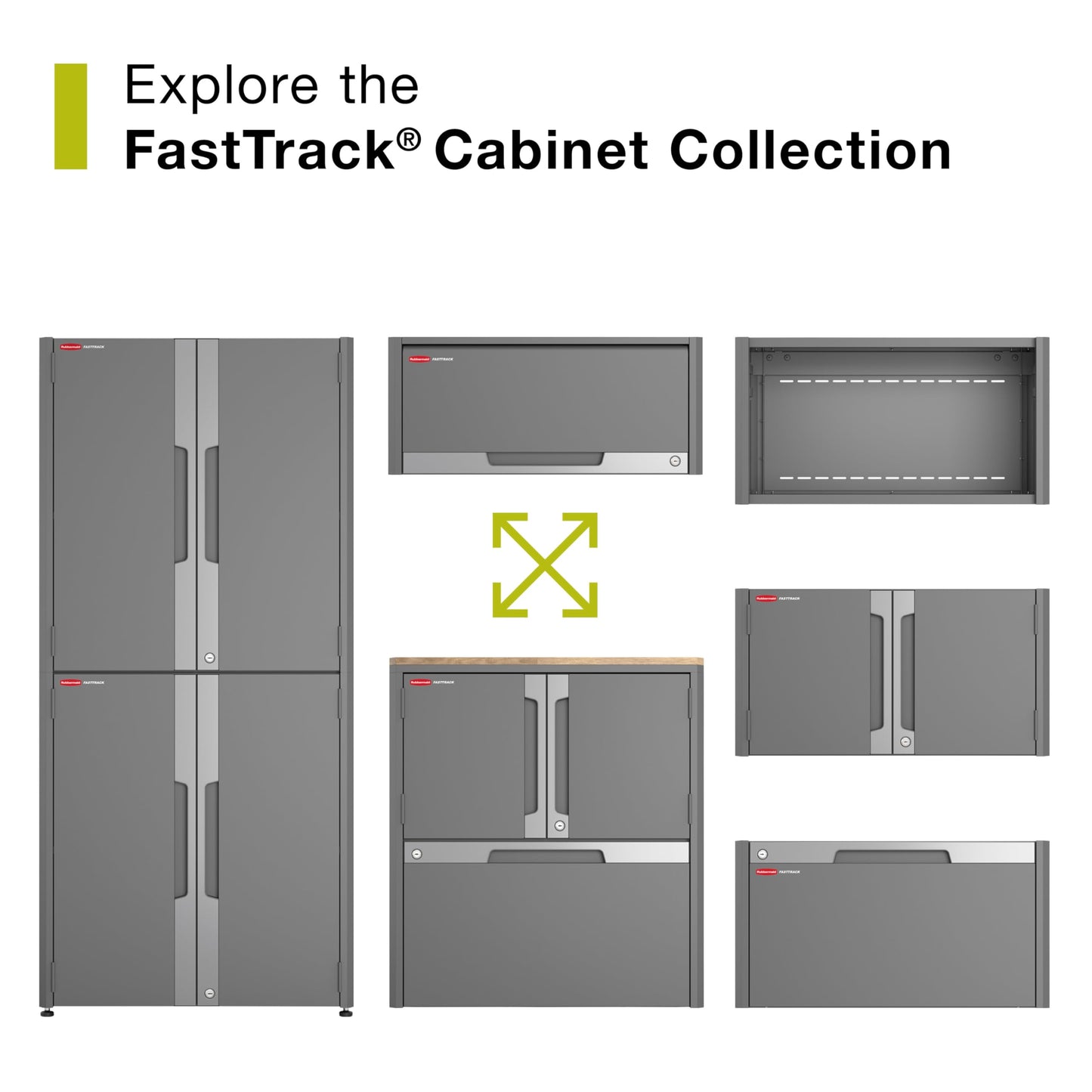 Rubbermaid FastTrack 2 -Door Tall Cabinet, Storage Cabinet, Garage Storage Systems, Garage Organization
