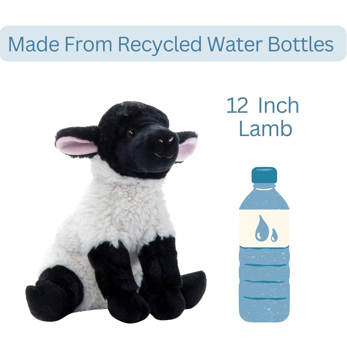The Petting Zoo Lamb Stuffed Animal Plushie, Gifts for Kids, Wild Onez Farm Animals, Lamb Plush Toy 12 inches
