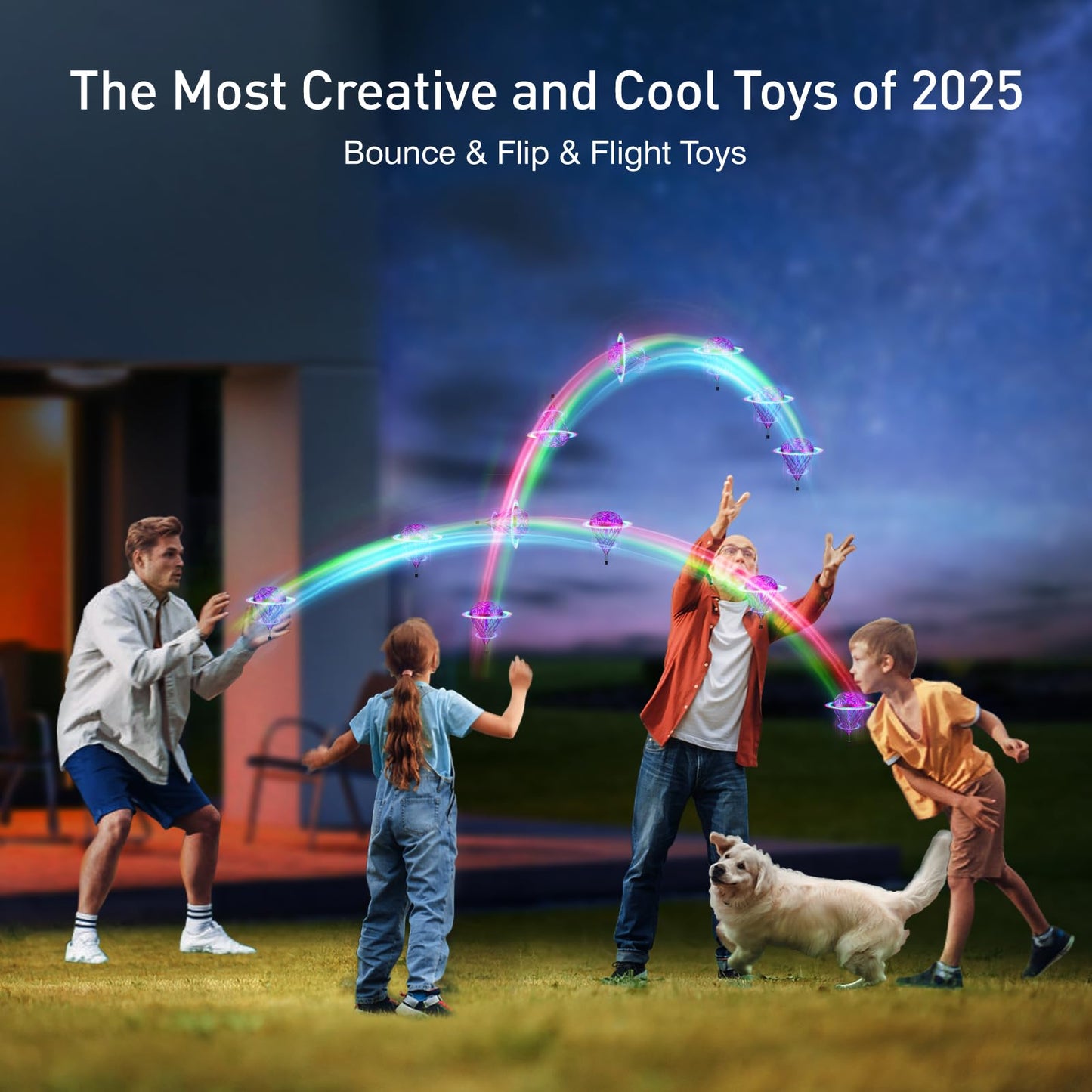 2-Pack Magic Flying Orb Ball Bundle – Includes Classic & New Upgraded AI Edition | Hand-Controlled Boomerang Hover Drone with RGB Lights | Cool Space Toy Gift for Kids, Teens, and Family Fun (Indoor &