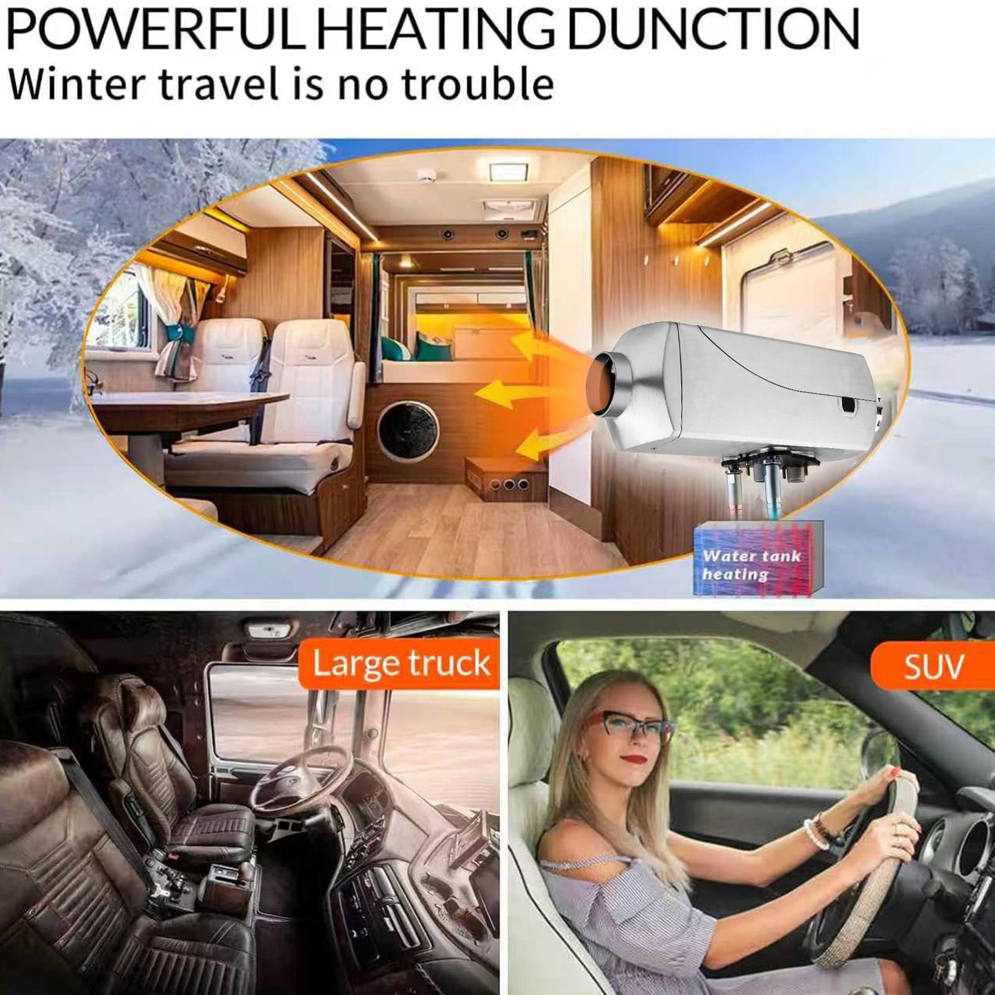 8kW Diesel Heater 24V All-in-One Water -Air Heater with LCD Display,Aviation Plug,Auto Temp Control,for RV Water Tank Heating, Diesel Parking Heater for RVs, Trucks, Ships