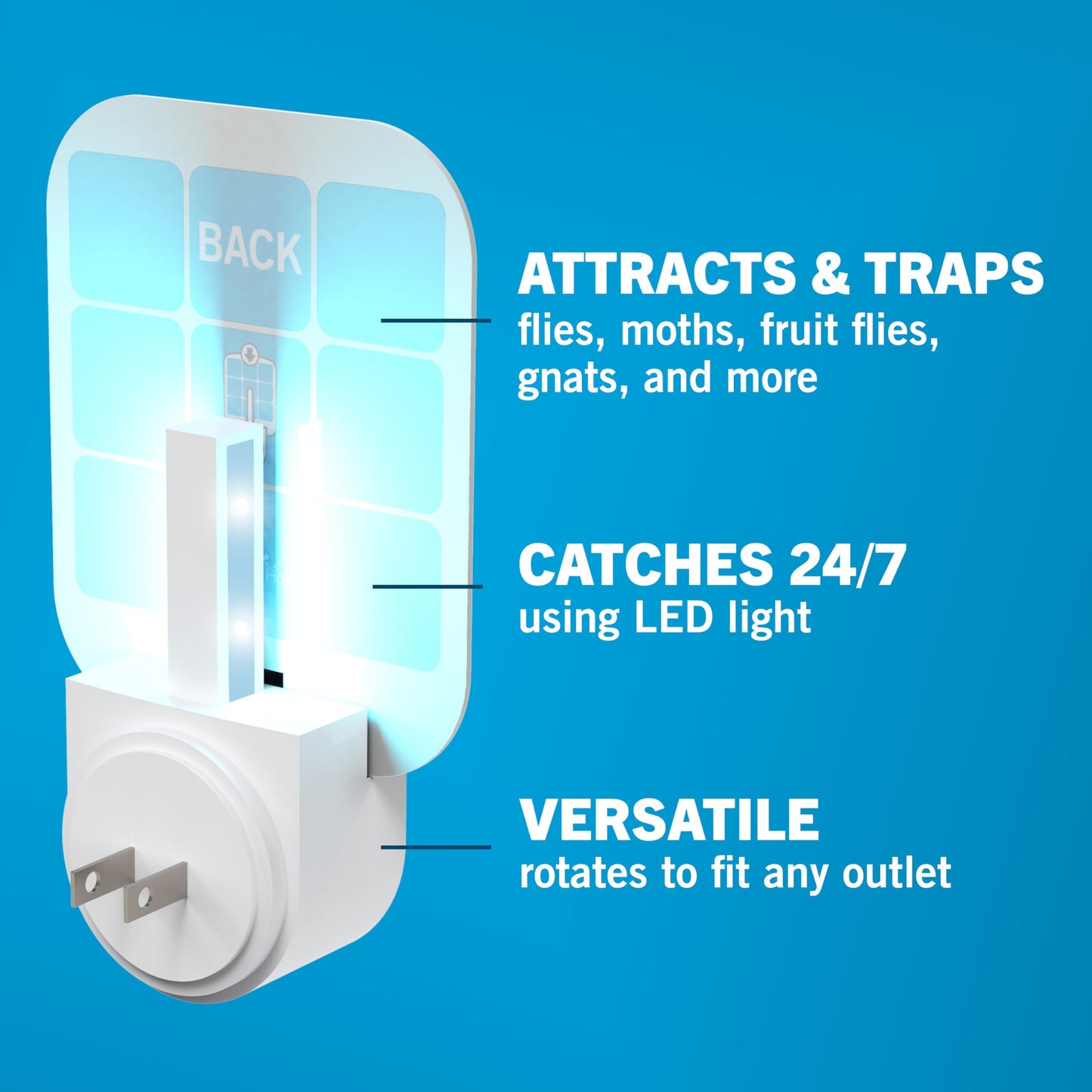 Safer Home Indoor Plug-in Fly Trap - SH502-2SR - Effective Fruit Fly Traps for Indoors, Gnat Traps for House Indoor, 800 Total Sq Ft Protection - 2 Devices + 2 Glue Cards