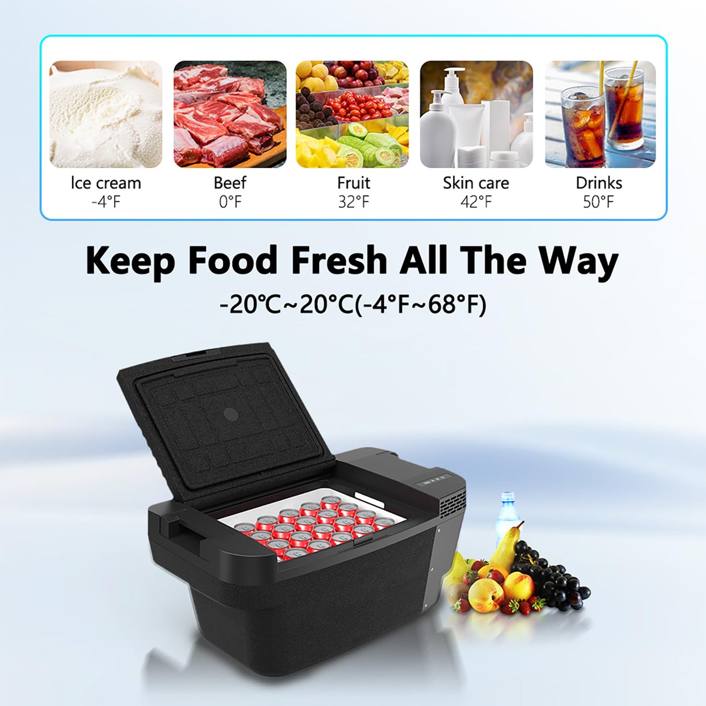 Alpicool TSL35 Portable Car Refrigerator for Tesla Model Y 2024, 37qt(35L) Car Freezer, Fast Cooling Fridge -4℉~68℉, 12/24V DC for Outdoor, Camping