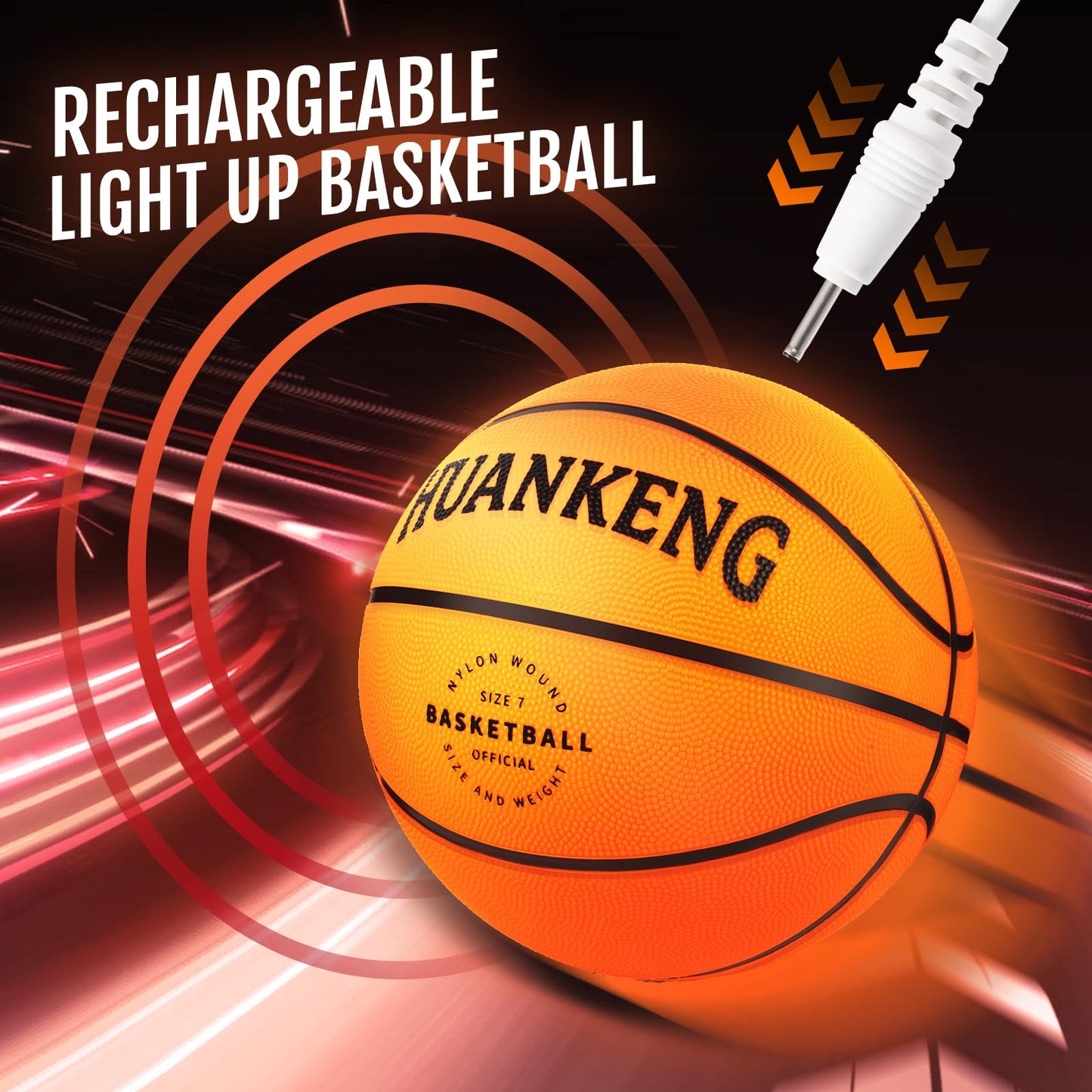 HuanKeng Upgrade Rechargeable Glow in The Dark Ball Toys Birthday Gifts for 6 7 8 9 10 11 12 13 14 15 Year Old Boys, Sports and Outdoors Light Up Ball Games for Teen, Kids Boys Toy Stuff Ages 6-15