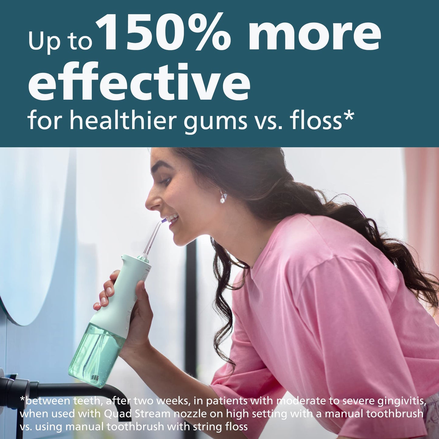 Philips Sonicare 9900 Prestige Rechargeable Electric Power Toothbrush with SenseIQ, Pink, HX9990/13 & Cordless Power Flosser 3000 - Mint