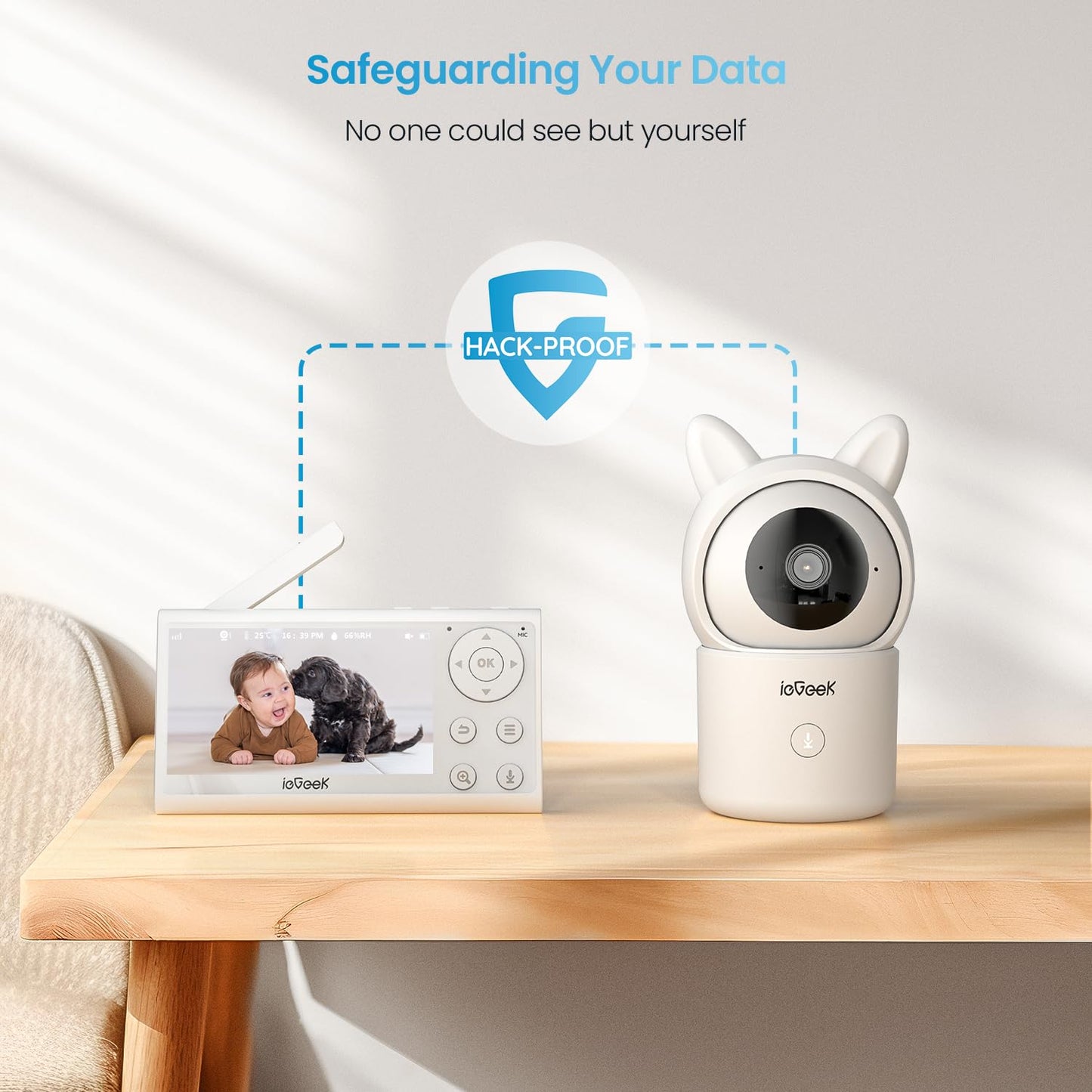 ieGeek 1080P Baby Monitor with 2 Cameras | 4.3" Split-View for Twins Nursery | Night Vision, Sound & Motion Alerts, 2-Way Talk, Pan-Tilt-Zoom | Secure Local Monitoring with Free App, No Monthly Fee