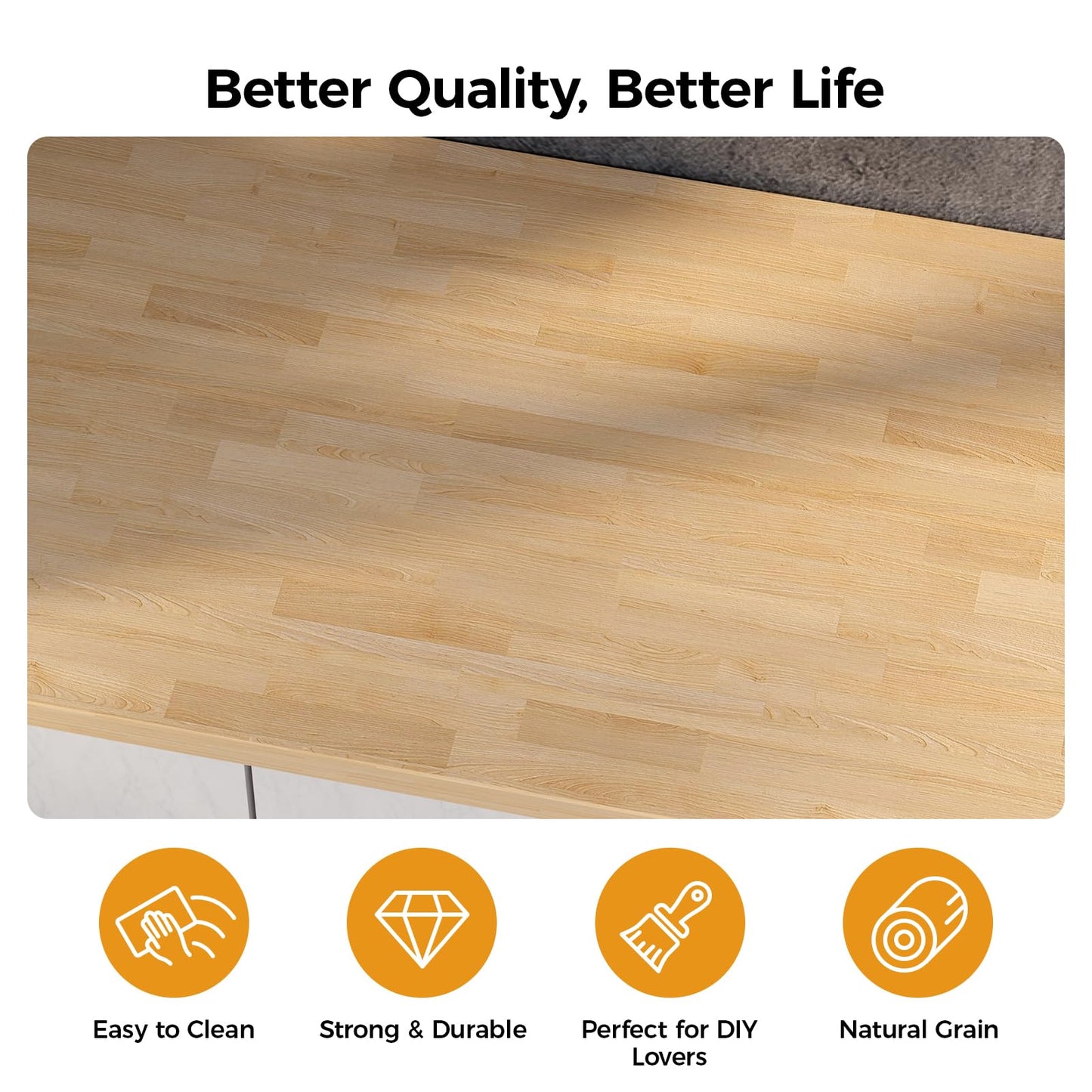 Solid Wood Butcher Block Countertop - 4ft Unfinished Birch Slab Counter Top Wooden Table Desk Top for DIY Kitchen Island, Workbench, Washer Dryer, Coffee Bar Table, 50"x25"x1.5"