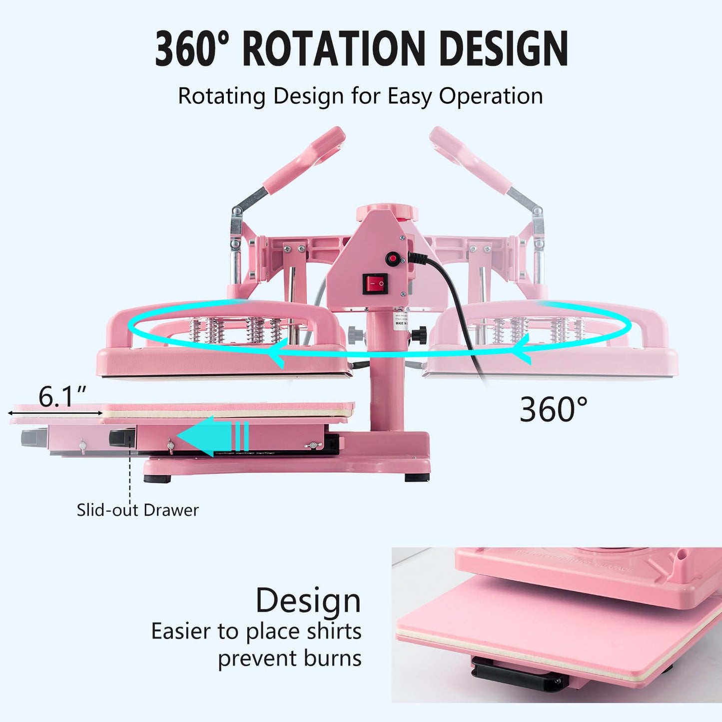 Hitgrand Heat Press Machine 12x15 inch, Heat Press Machine for T-Shirts, 5 in 1 Heat Press with 30 OZ Tumbler Press, Combo Tumbler Heat Press Machines Sublimation for Hat Cap Mug Plate