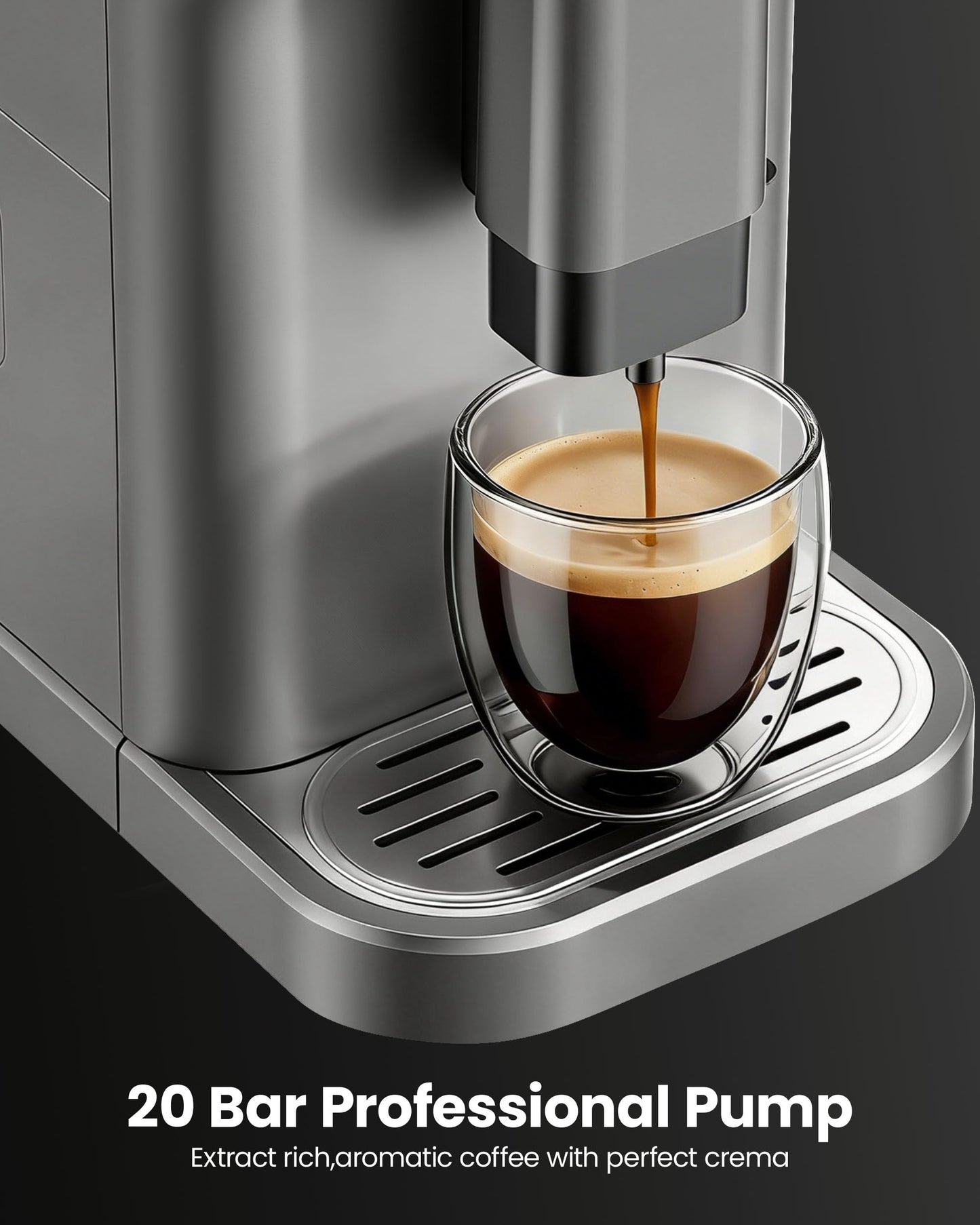 ICEVIVAL Automatic Espresso Machine, 20 Bar Espresso Maker with Touch Control, 15-Grind Settings Super Automatic Coffee Machine with Integrated Milk Frother, Auto Self-Cleaning