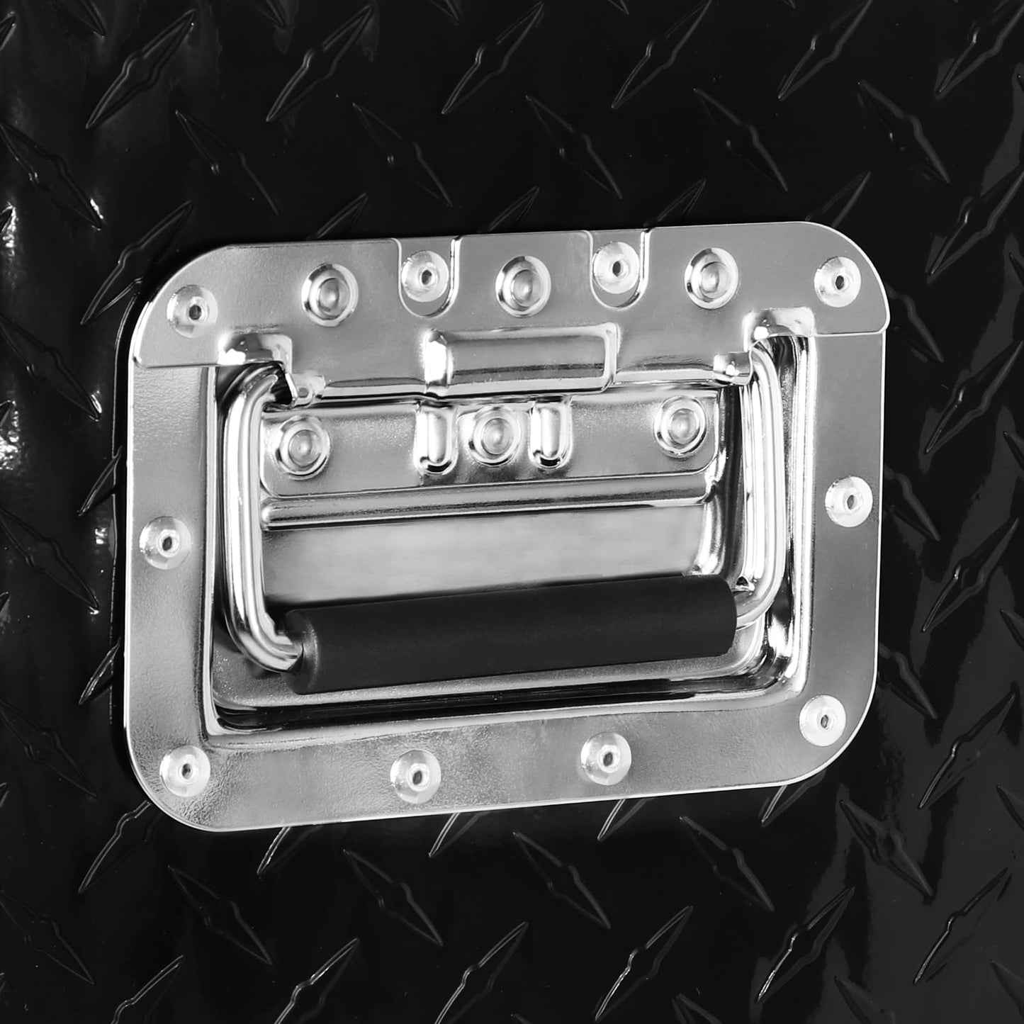 FORWODE 48 Inch Truck Bed Tool Box Aluminum for Pickup RV Toolbox Truck Bed Toolboxes Heavy Duty Waterproof Truck Chest with Handle and Lock - Black