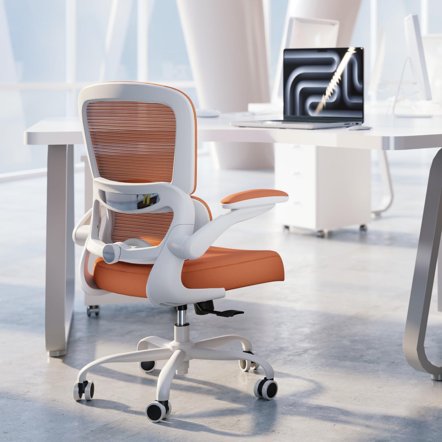 TRALT Office Chair - Ergonomic Desk Chair with Adjustable Lumbar Support, Mesh Computer Chair, Executive Chairs for Home Office Comfortable Lumbar Support (Orange)