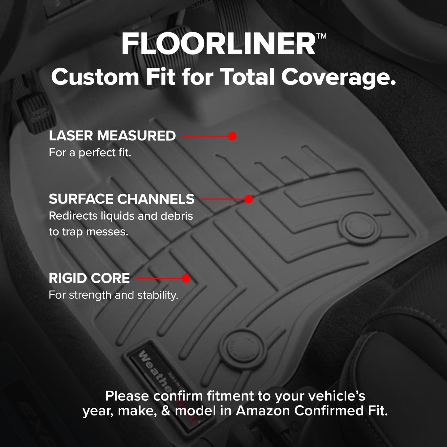 WeatherTech Custom Fit FloorLiners for Ford Explorer, Explorer ST, Explorer Hybrid - Full Set (4417161-441575-2-5), Black