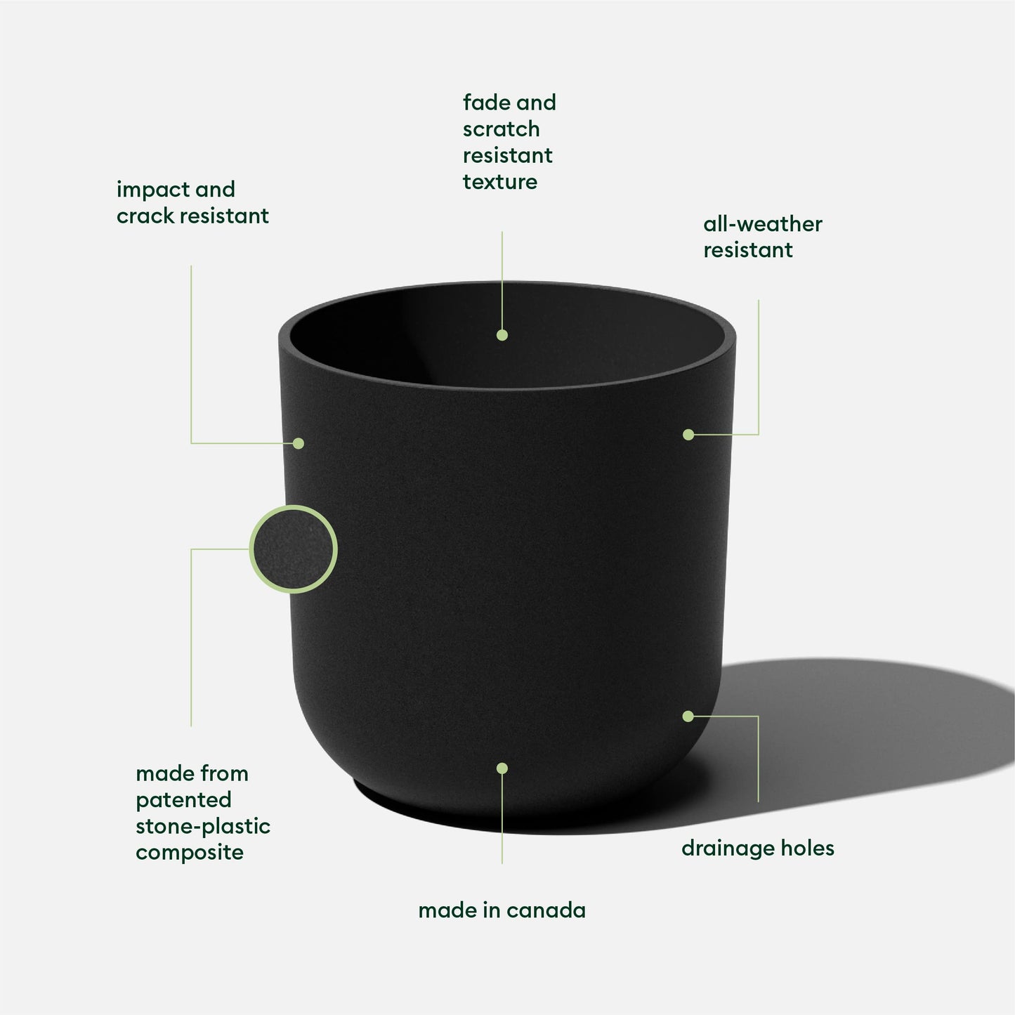 Veradek Round Black Plastic Planter Pots for Indoor/Outdoor Garden Use, with Drainage Holes, Suitable for Small to Large Succulent Plants, Flowers, Modern Interior Plants