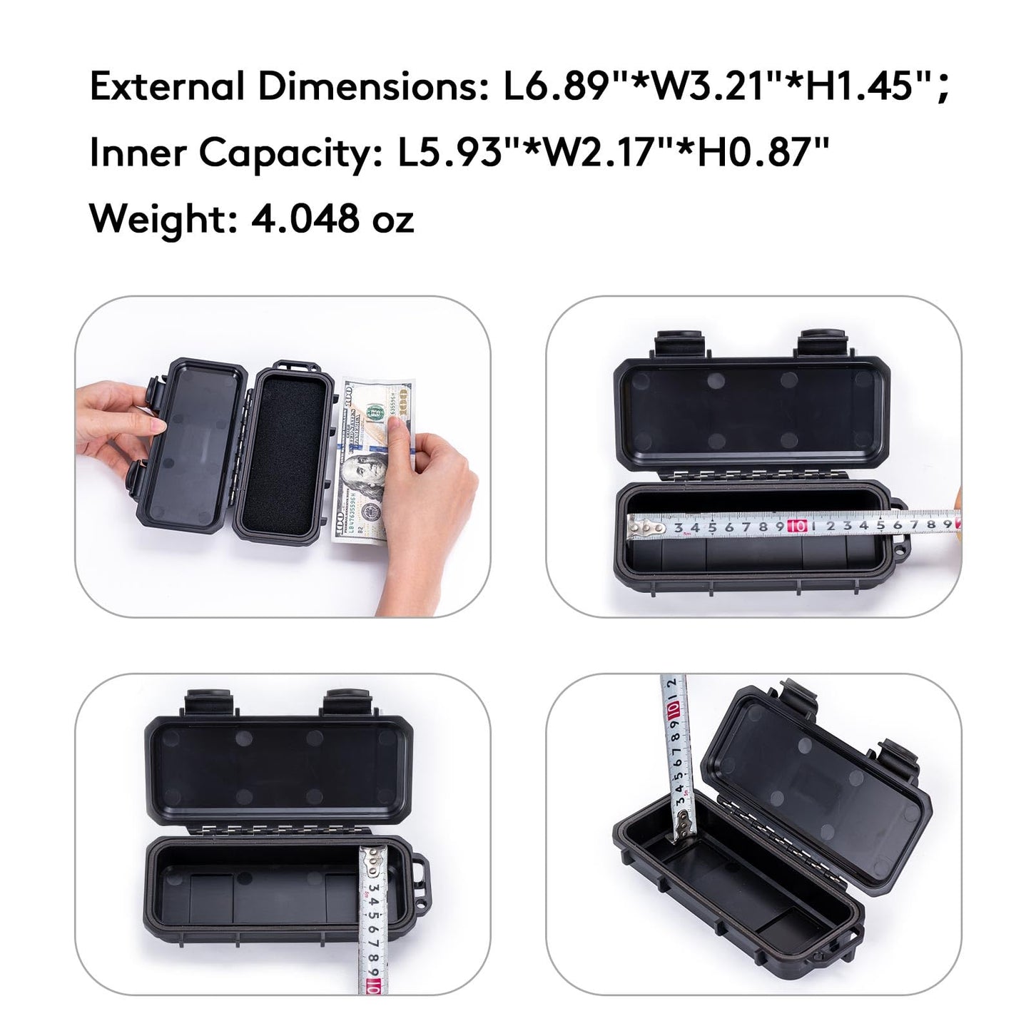 RovyVon RX10 EDC Tool Case Box, Small Organizer Storage to Protect Gears Gadgets, 1PCS, 6.89" x 3.21" x 1.45" (Black)