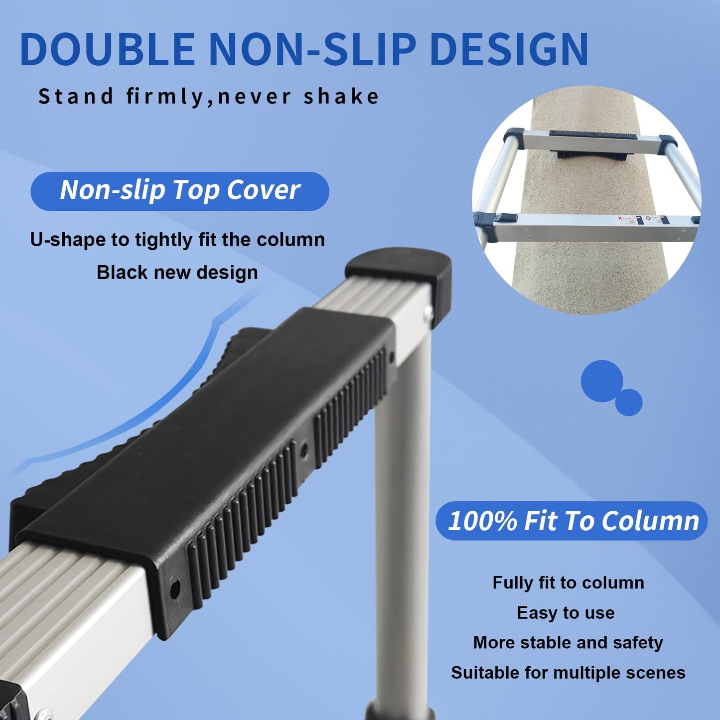 JADDUO Aluminum Telescoping Ladder - 16.5 FT Extension Ladder with 2 Triangle Stabilizers for Attic, RV, Home & Travel