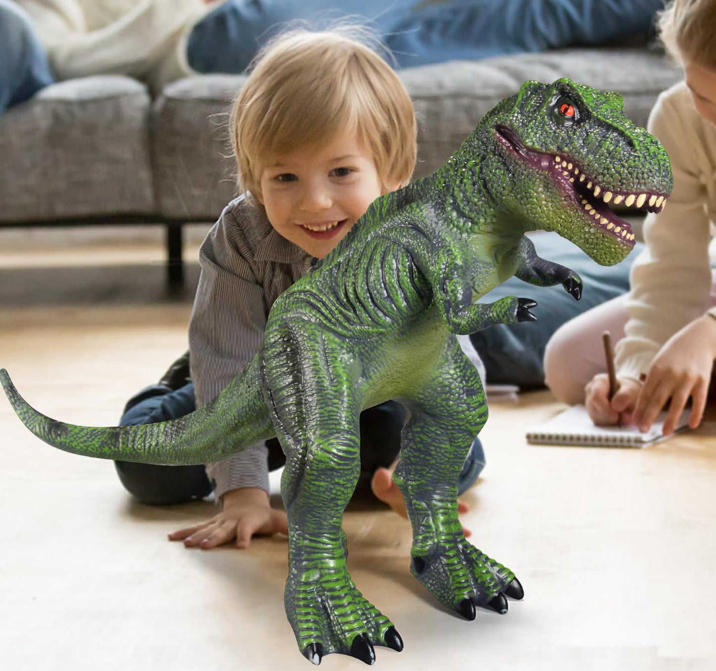 YONGJULE Large Dinosaur Toys- 28" Tyrannosaurus Rex Soft Dinosaur Toys for Kids 3-5, Big Inflatable Dinosaur for Boys Girls, Toddler Dinosaur Party Favors (Tyrannosaurus Rex)