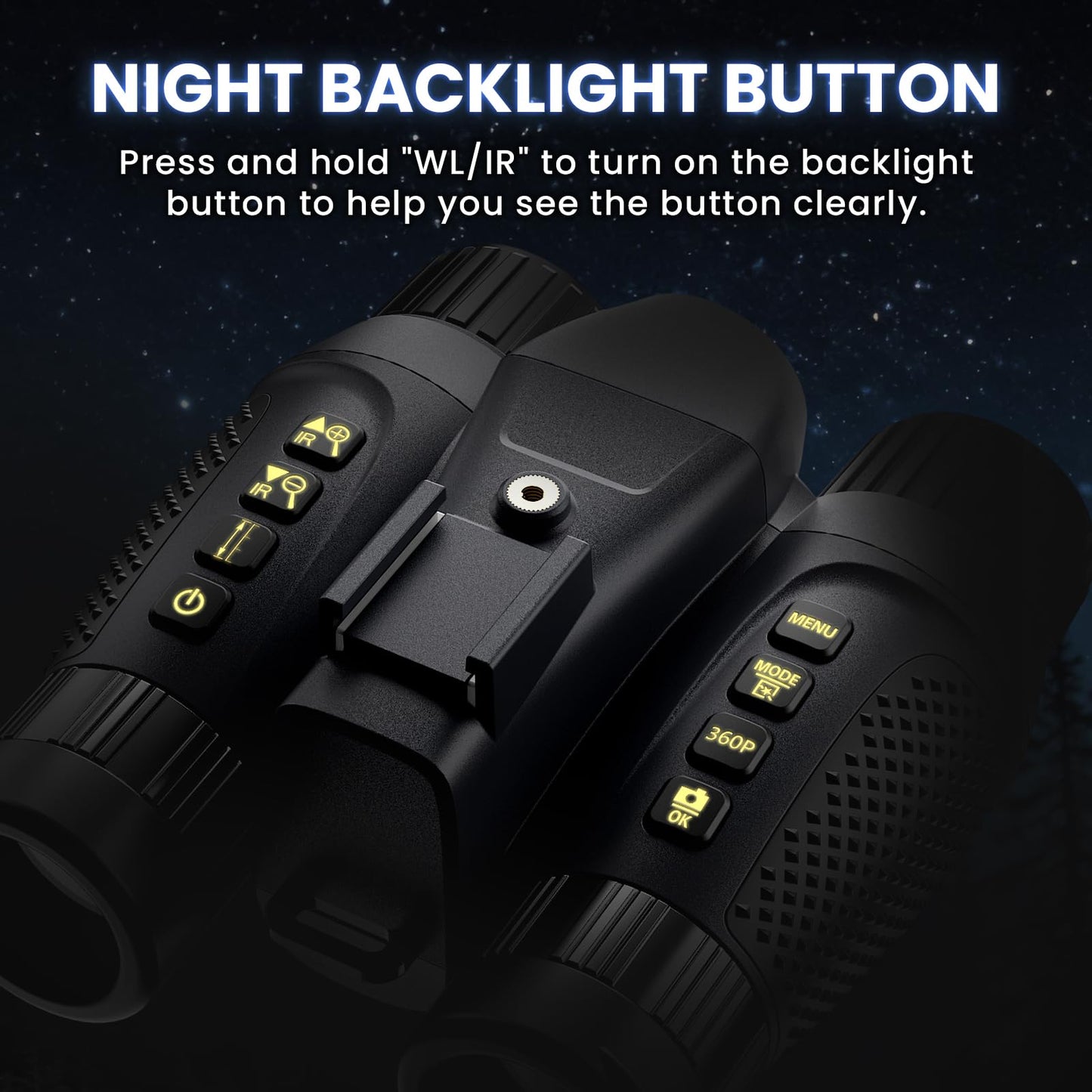 3D Head-Mounted Night Vision Goggles Infrared Night Vision Binoculars Stealth 850nm IR NVG with Manual Focus & 8X Digital Zoom 10°FOV with White Light Supplemental Lighting