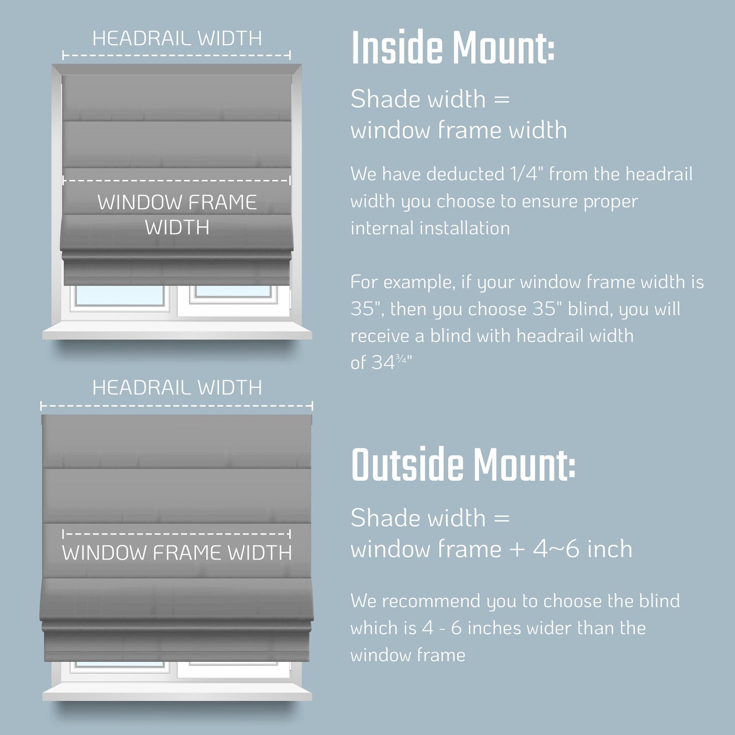 Everyday Celebration Roman Shades for Windows, Room Darkening, Cordless Pull Down, Woven Fabric Blinds & Shades, Vanilla, 23" W x 64" H