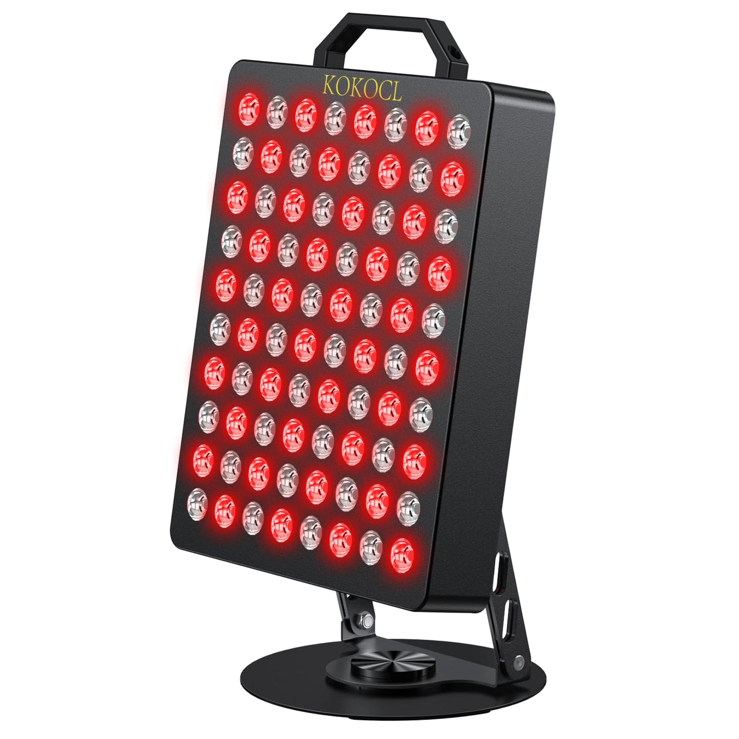 KOKOCL Red Light Therapy for Face and Body, High Power 850nm Near Infrared & 660nm Red Light Panel, 80 LED Lamps, Remote Control with 5 Intensity Levels, 360° Rotating Base