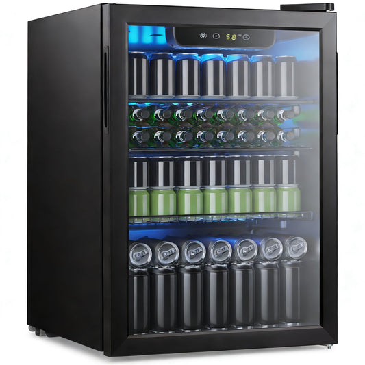 Electactic 95 Cans Beverage Refrigerator, 26 Bottle Mini Fridge, 2.7 cu.ft Drink Fridge Digital Temperature Control for Bottled Beer, Soda,Water