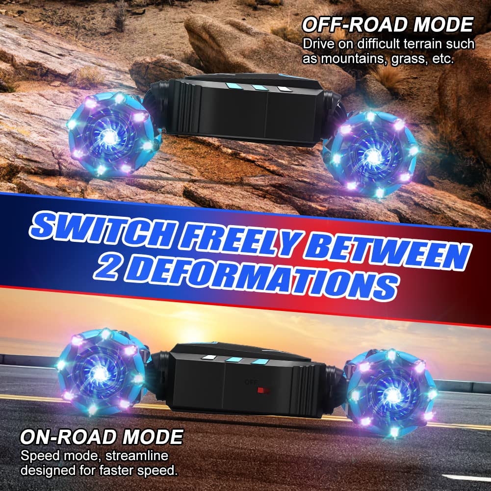 Axirata Remote Control Car Hand Controlled Gesture RC Stunt Car with Spray & Lights & Music for Kids 6-13 Year Old, 4WD 2.4GHz Off-Road 360° Rotation Toy Car Gift for Boys Girls
