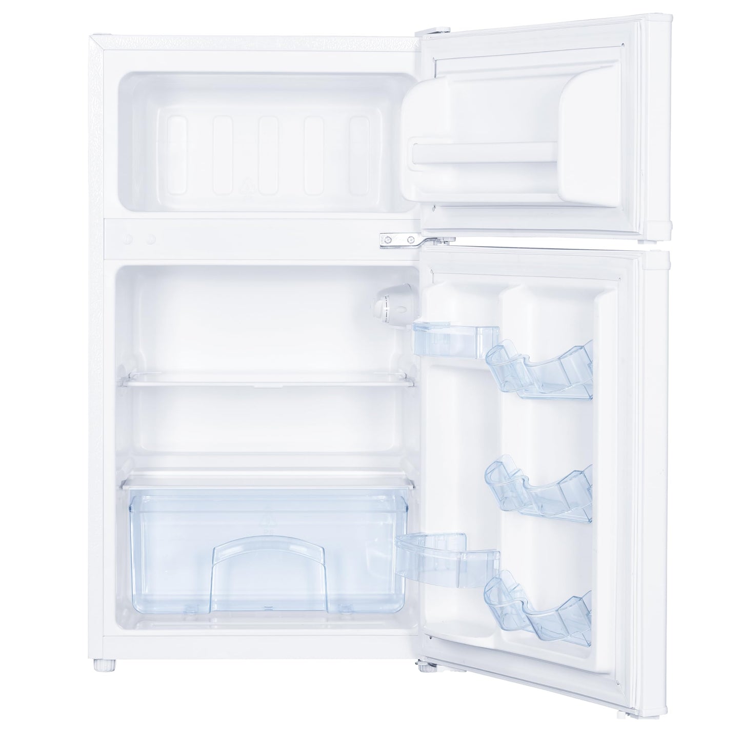 Avanti Mini Fridge with Freezer Compact Refrigerator for Home Office or Dorm, Features Dual Doors Removable Shelves & Crisper Automatic Defrost and Adjustable Temperature Control, 3.1-Cu.Ft, White