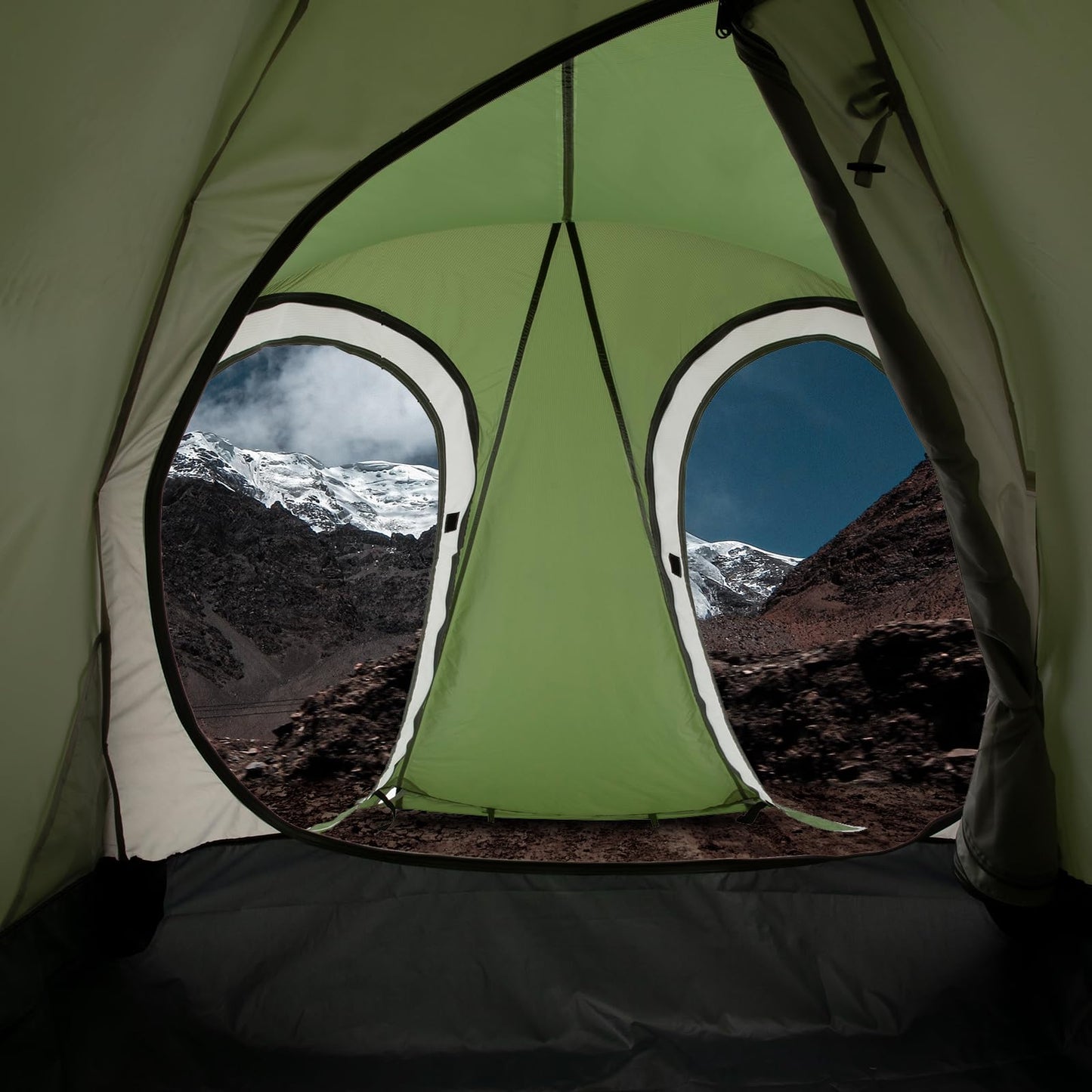 Geertop Portable 2 Person 4 Season Tent Waterproof Backpacking Tent Double Layer All Weather for Camping Hiking Travel Climbing Mountaineering - Easy Set Up (Green)