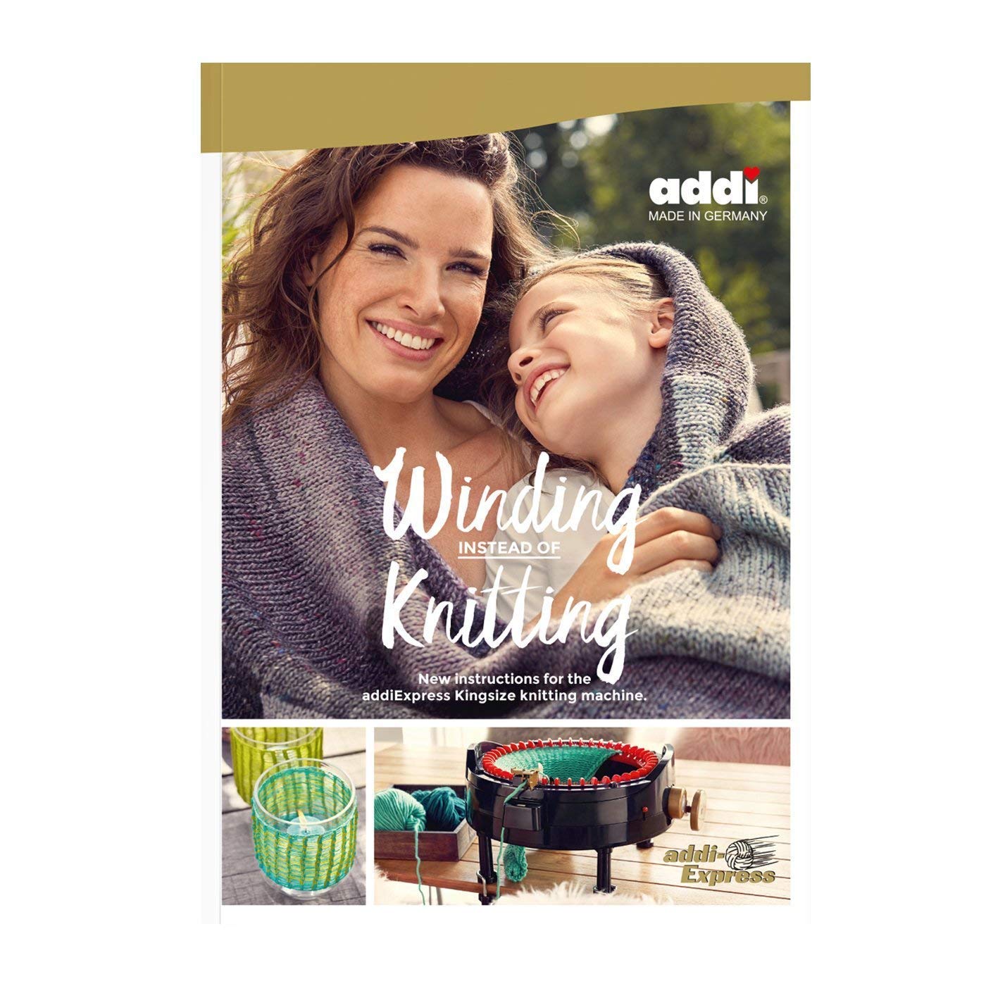 Addi Express King Size Knitting Machine Kit Extended Version with Manual Counter Includes: 46 Needles, Knitting Machine, Pattern Book, Express Hook, Replacement Needles, Stopper