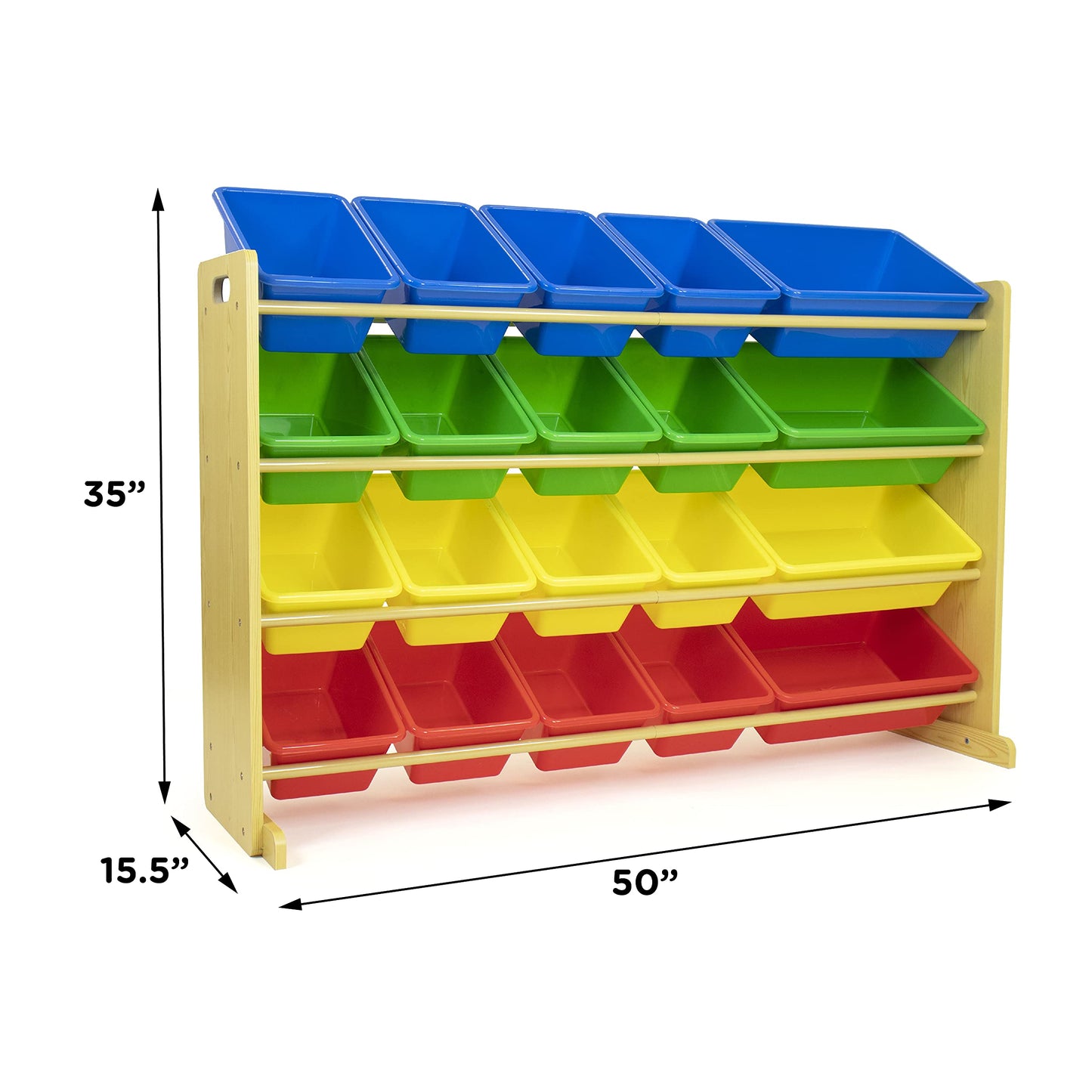 Humble Crew Toy Storage Organizer with 20 Removable Storage Bins for Kids Playroom, 4-Tier Toddler Toy Organization, Natural/Primary