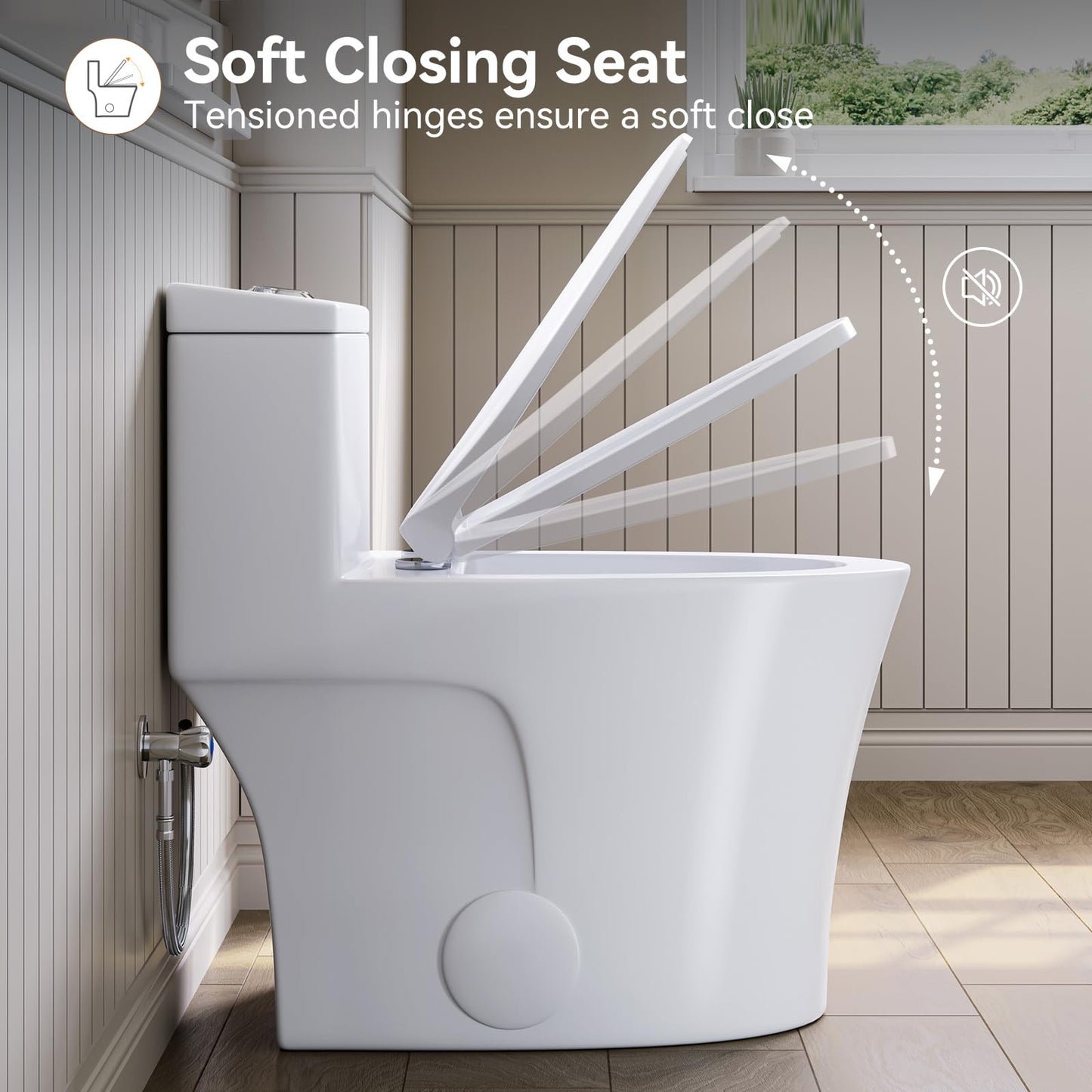 HOROW T0338WM Elongated One Piece Toilet Matte White, ADA Toilet 17.3" with Comfort Chair Height Seat, 0.8/1.28 GPF Powerful Dual Flush Toilet for Bathroom, 12" Rough-in Skirted Toilet Bowl
