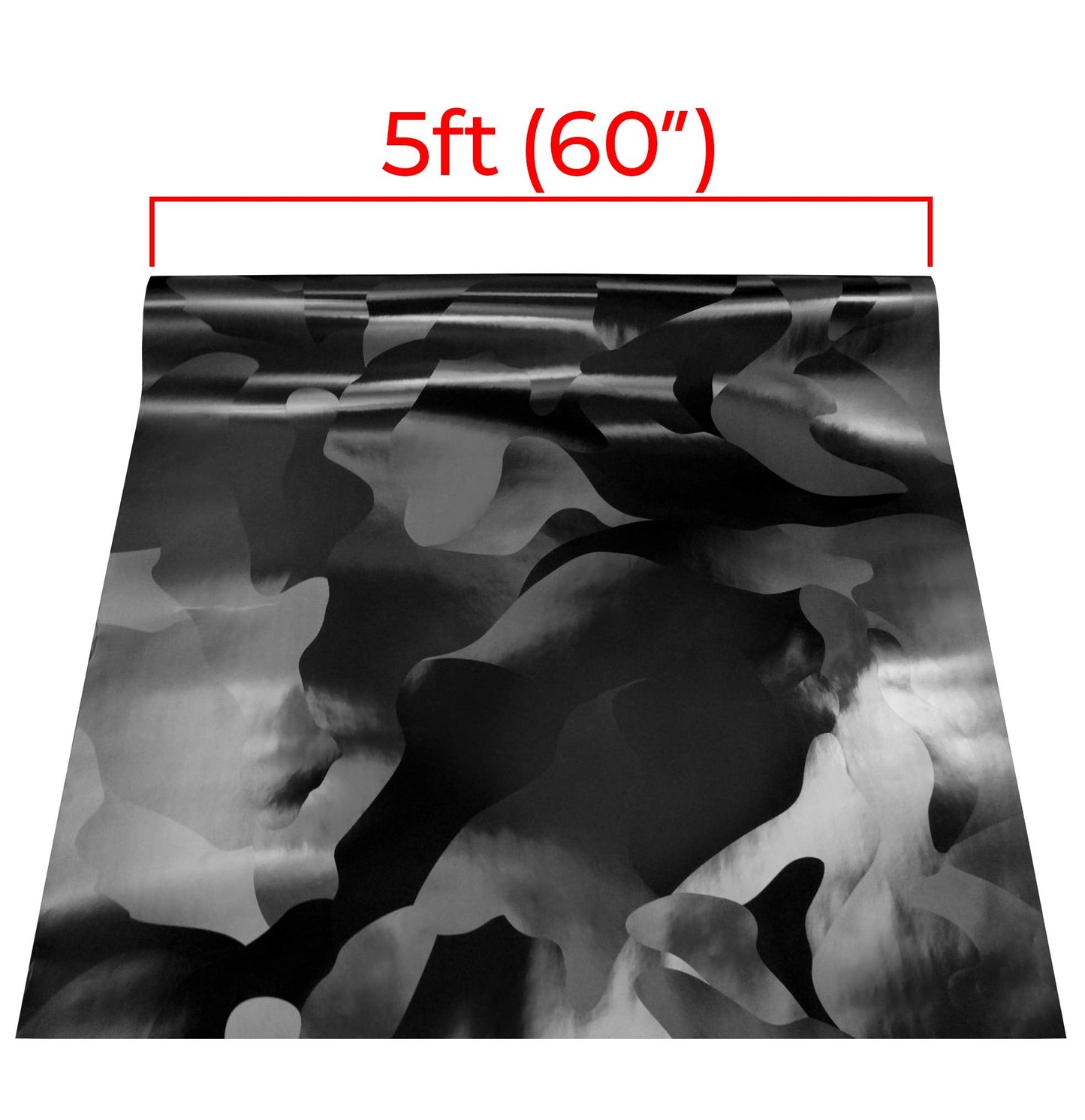VViViD+ 2020 Edition Black Stealth Large Sized Pattern Camouflage Vinyl Car Wrap Roll (50ft x 5ft) Self Adhesive Film Air Release Technology, Scratch Resistance, Protective Liner, Bubble-Free