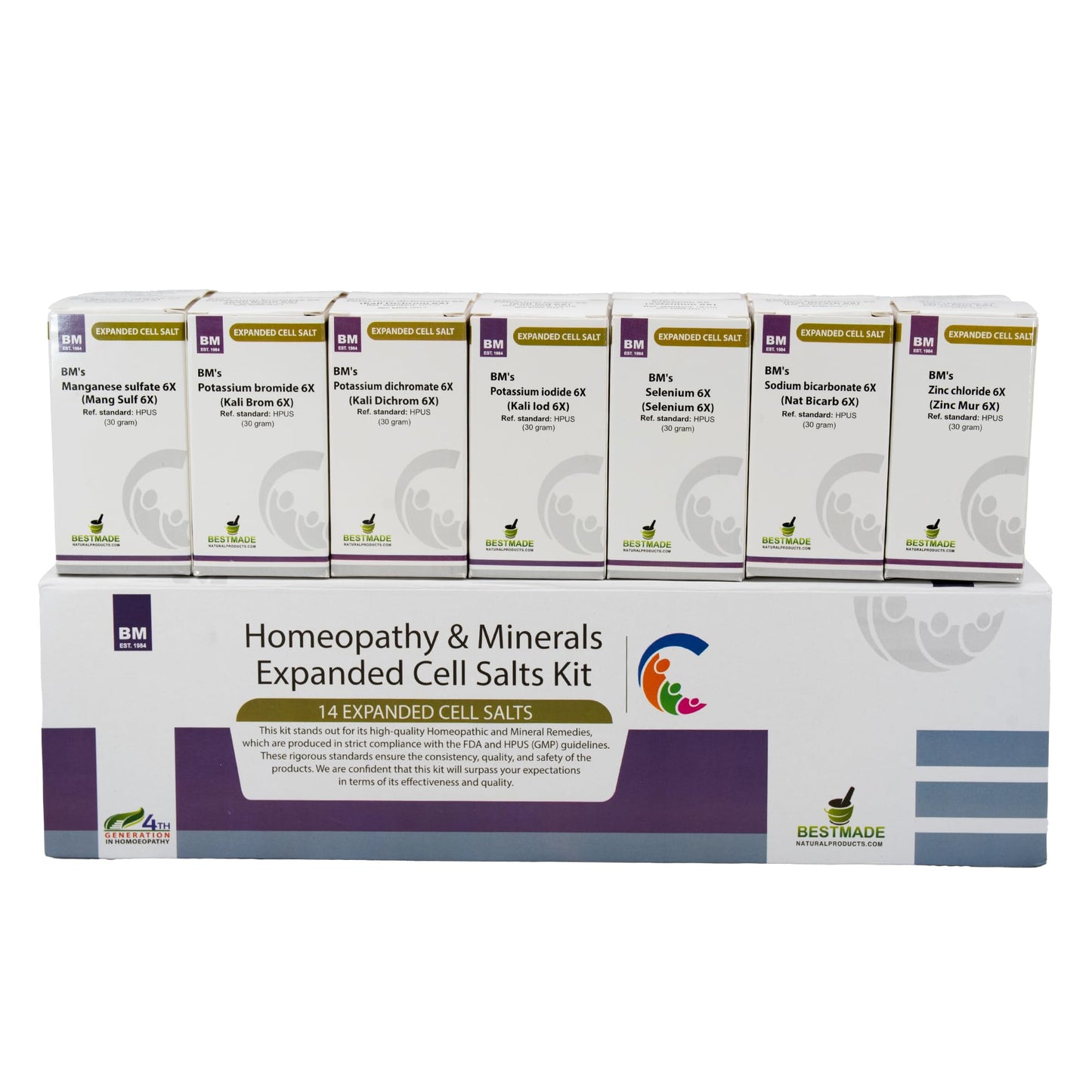 Bestmade Expanded Cell Salt Kit - 14 Additional Cell Salts for Cellular Detox, Nourishment & Targeted Natural Care, Trusted Homeopathic Remedies, 14 Bottles, 350 Pellets Each
