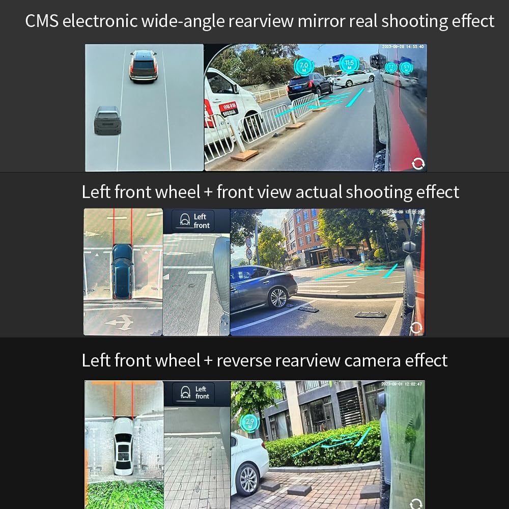 BY-J 360 Degree Bird View Surround System, 1080P Car DVR Recording Panoramic View, 6CH All Round Rear View Camera with AI Intelligence, for Car, SUV, Van Vehicles