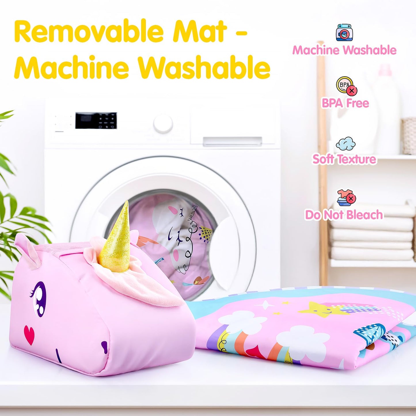 WeeHomm Baby Play Mat & Activity Mat - Baby Play Gym Tummy Time Mat with 6 Detachable Sensory Toys for Motor Skills Development, Newborn Baby Toys 0-6-12 Months Essentials Gift Playmats