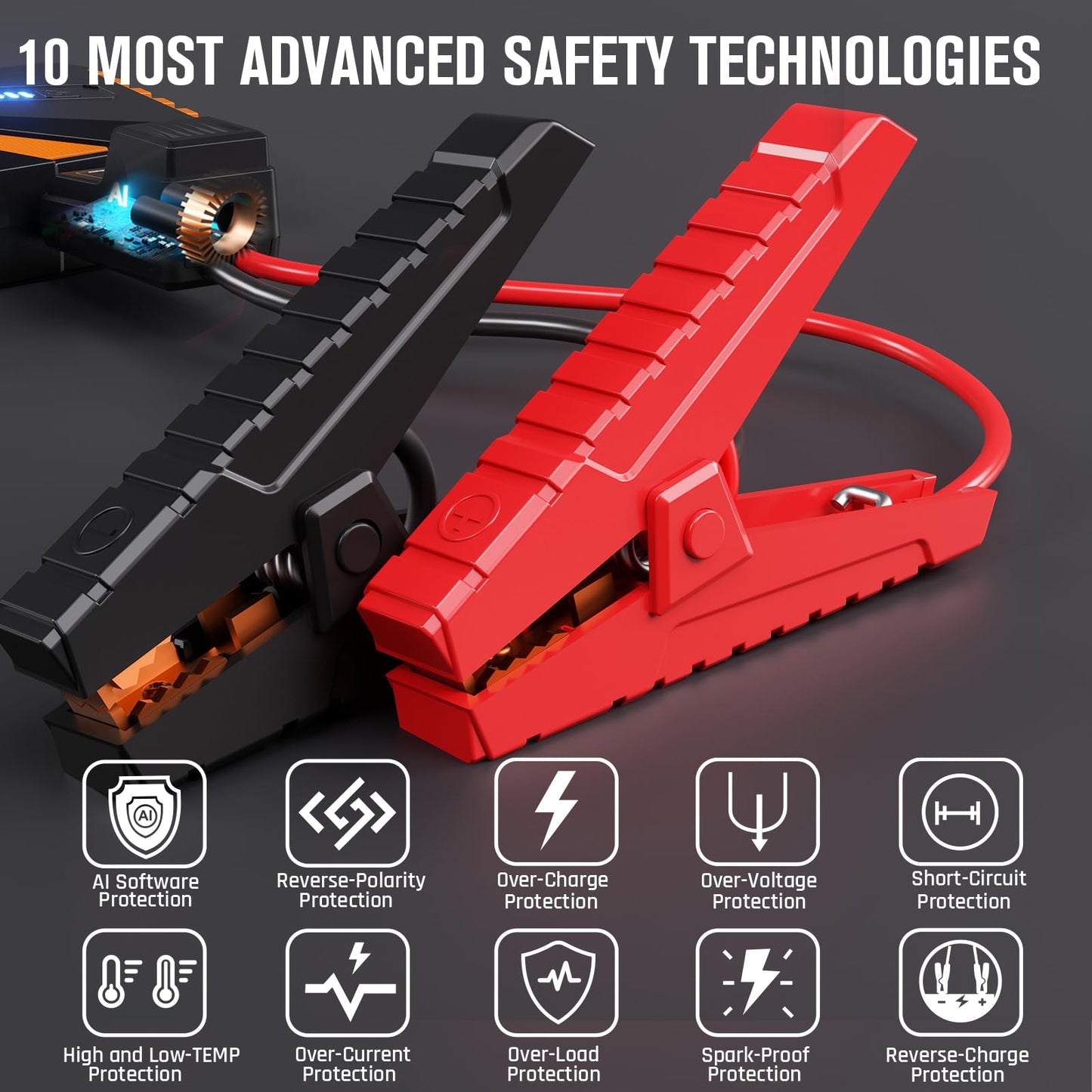 VTOMAN V10 Pro Jump Starter, 4500A Portable Car Starter and VTOMAN X1 Jump Starter with Air Compressor