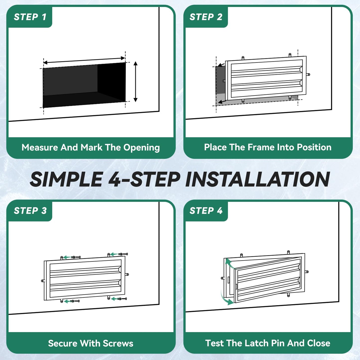 DRKSBesto 32" X 16" 306 Stainless Steel Crawl Space Door, Heavy Duty Stainless Steel Access Door with Lock and Key, Thickened Crawl Access Panel, Includes Installation Screws