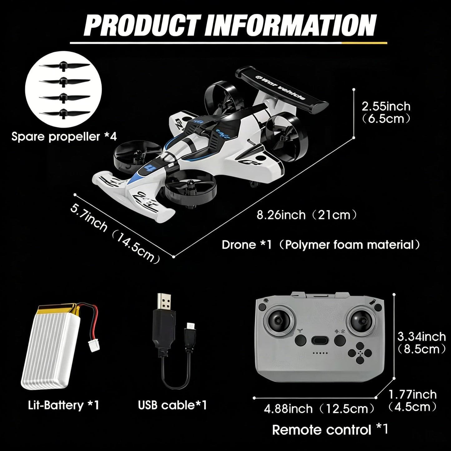 WAWALOL RC Flying Car and Airplane Toy, Toys for Boys and Girls, Jet-Style Helicopter Drone with 360° Flip Capability, Stunt Racing Aircraft, Gifts for Boys and Girls Ages 4, 6, 8, and 12