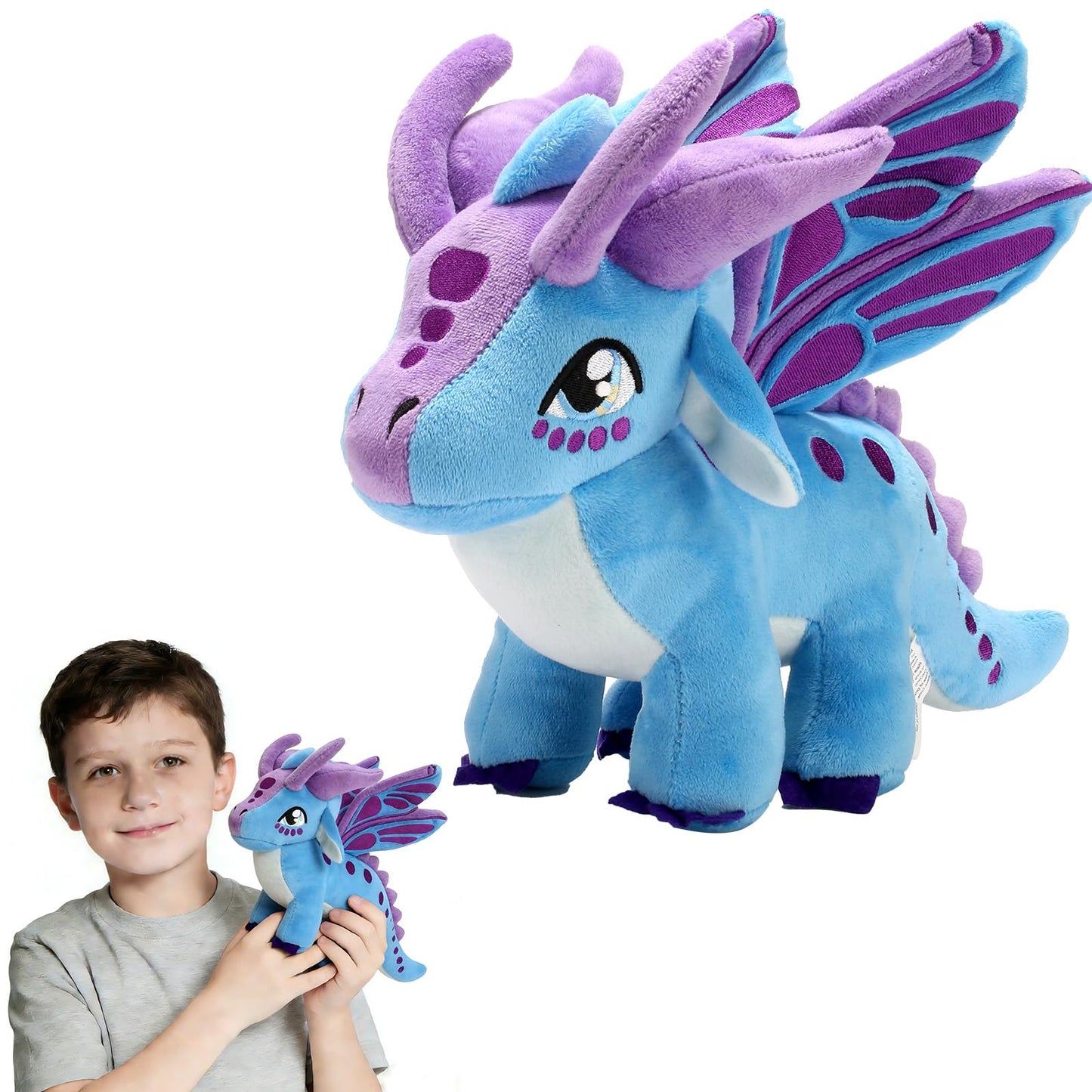 Mejglrc Wings Dragon Plush - Wings Dragon Plush Pillow Toy - Kawaii Pterosaur Plushie - Soft Flying Dragon Hugging Pillow for Kids Boys Girls (Silkwing)