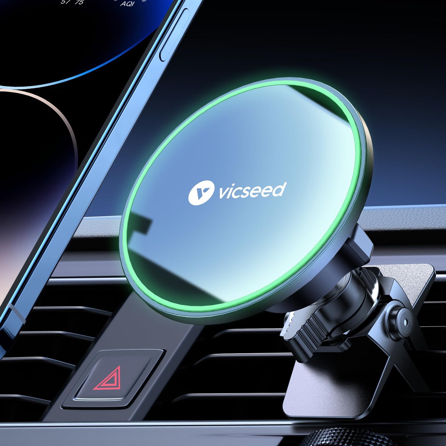 VICSEED for MagSafe Car Mount [Upgraded Strongest Magnet Power] Magnetic Phone Holder for Car Vent 360 Adjustable Magnetic Car Phone Holder Mount for iPhone 16 Pro Max 15 14 13 12 Plus Mini
