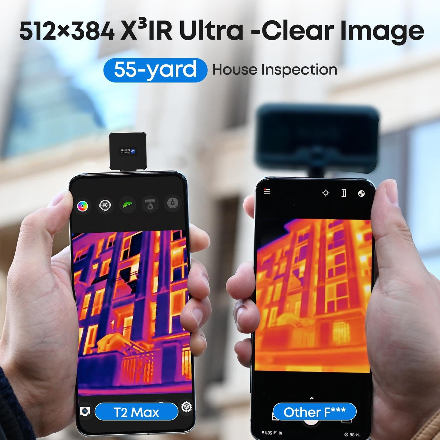 Thermal Master T2 Max - Birdwatching Thermal Camera for Android, 512x384 Super Resolution Thermal Monocular with 50Hz, 15mm Manual Lens, 15x Digital Zoom, 25mK NETD, Wildlife Observation, Black