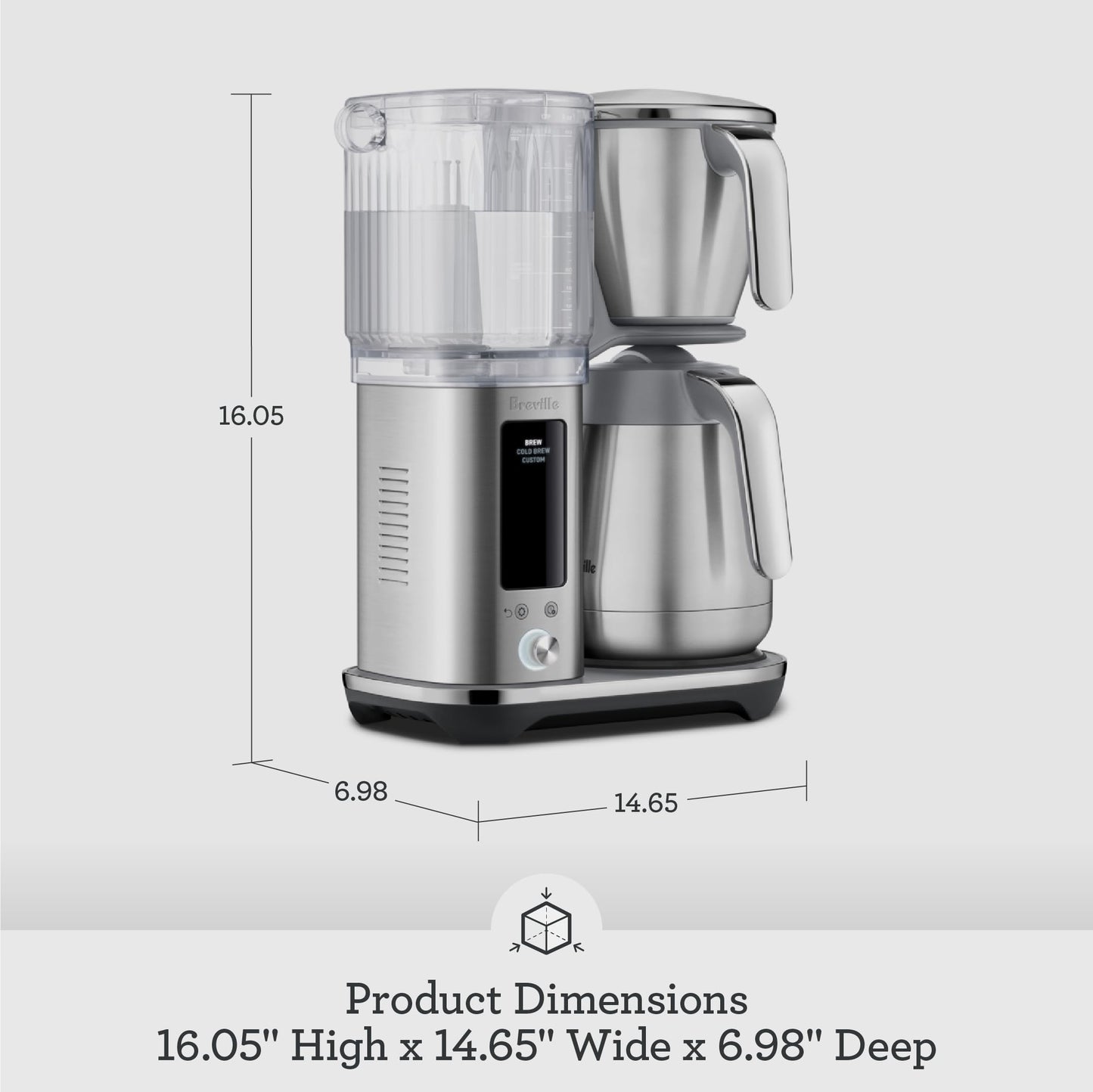 Breville Luxe Drip Coffee Machine, Brushed Stainless Steel, Thermal Carafe, BDC465BSS