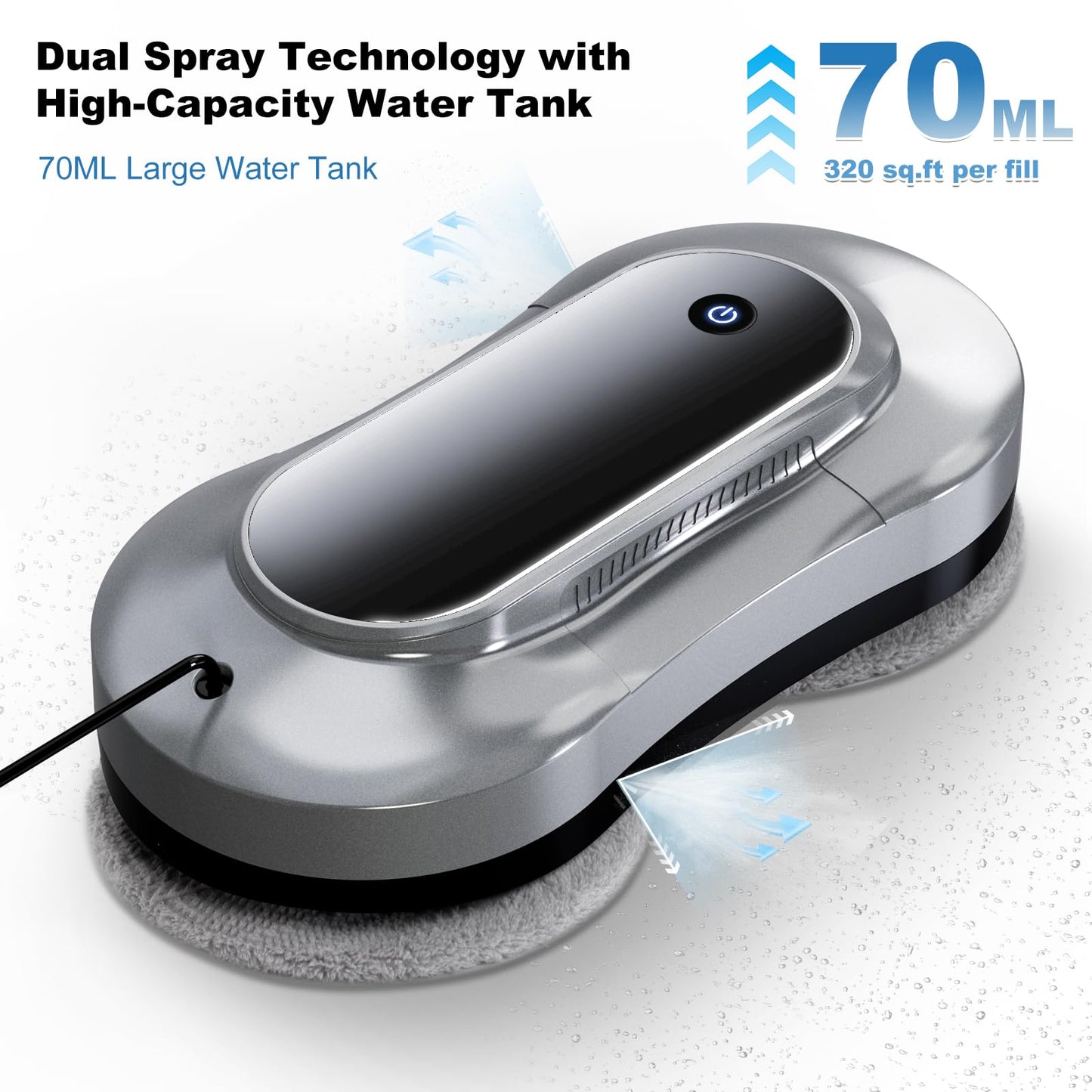 eTRY Automatic Window Cleaning Robot, Auto Dual Water Spray & AI Path Planning,Edge Detection & Remote Control, Smart Window Cleaner Robot for Highrise Glass Inside & Outside