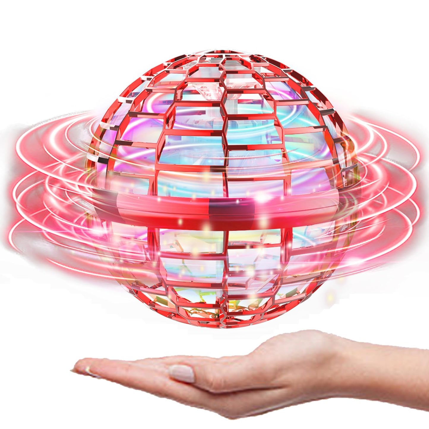 ATHLERIA Pro Hand Operated Mini Drone for Kids Teens,Led Light Arrow Rocket Helicopter Flying Ball Toy,Flying Spinner Interactive Toys,Birthdays for Boys Girls 6+