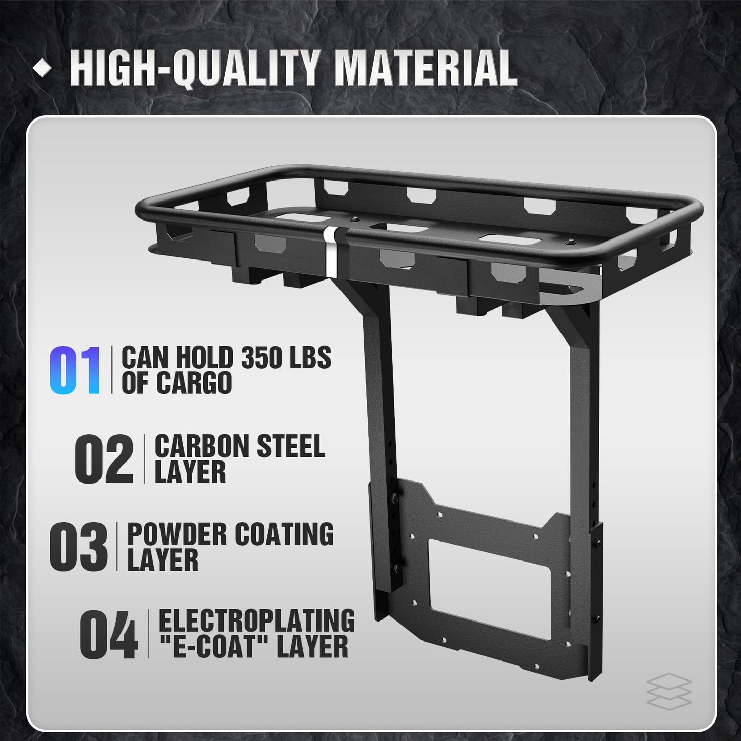 EYOUHZ for Wrangler JK Spare Tire Cargo Rack Rear Luggage Basket on OE Tailgate Compatible with 2007-2018 Jeep Wrangler JK & JKU 2/4 Doors, Cargo Carrier Back Storage Holder Stand Exterior Shelf Tray