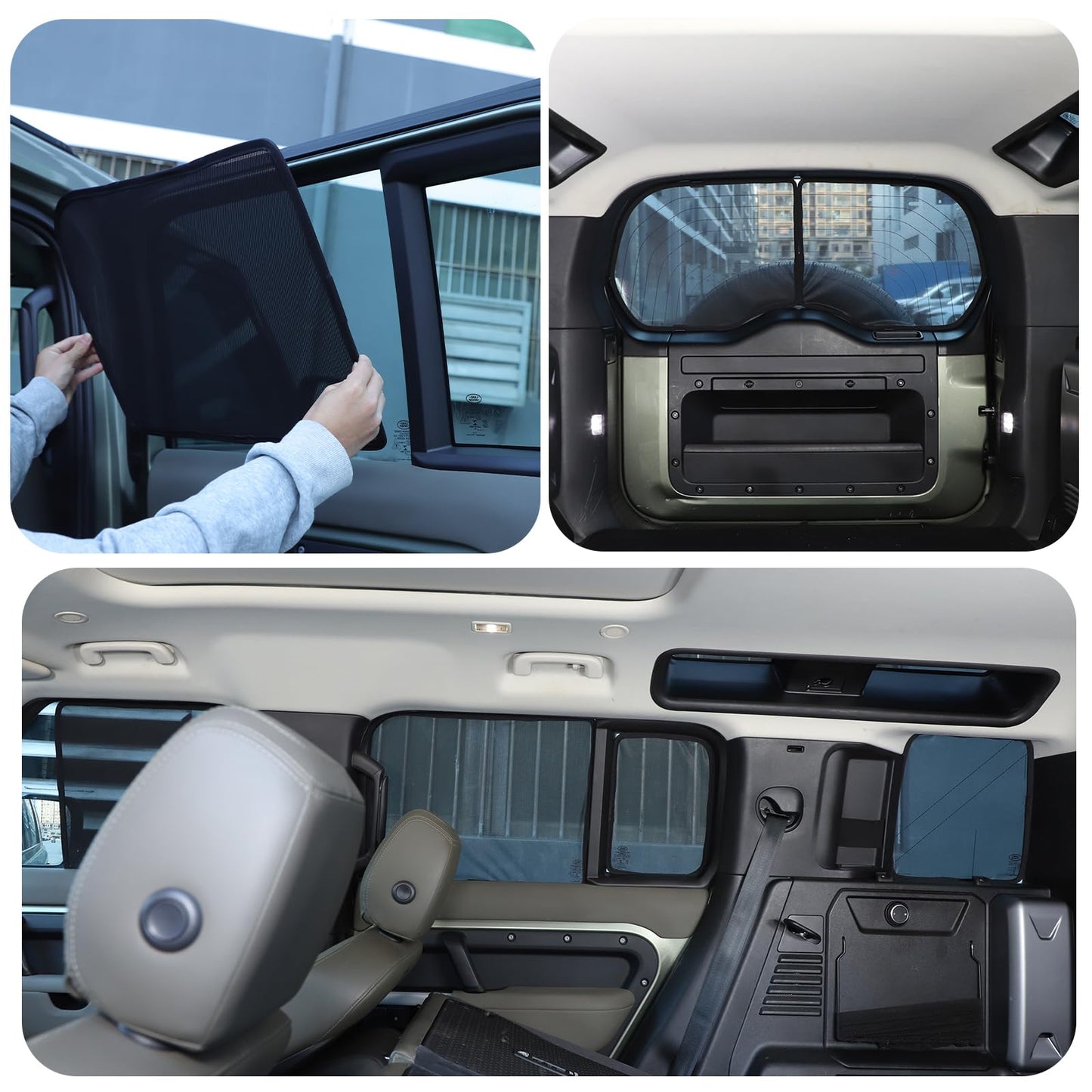 Car Window Shades Compatible with Land Rover Defender 110 2020-2025，Front Rear Sun Shade Breathable Block UV Rays Privacy Screen Reduce Glare Protection Curtain Sunshades (Whole car)