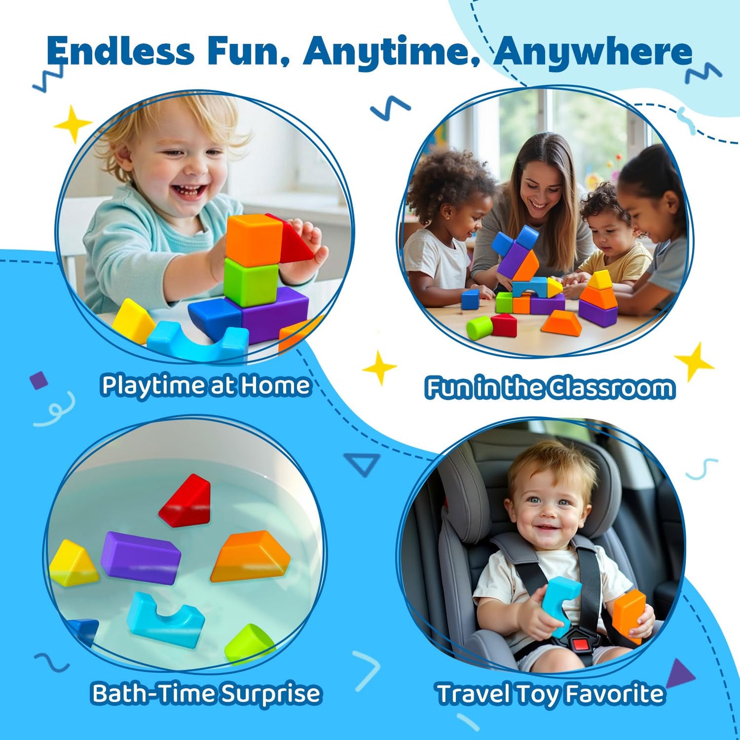 Pairez Toys Magnetic Blocks, Large 1.65 inch Magnetic Cubes for Kids, 3D Multi-Shape Building Blocks, Preschool Educational Building Kit, Montessori Sensory Toys for Toddlers 3-5 (19pcs)