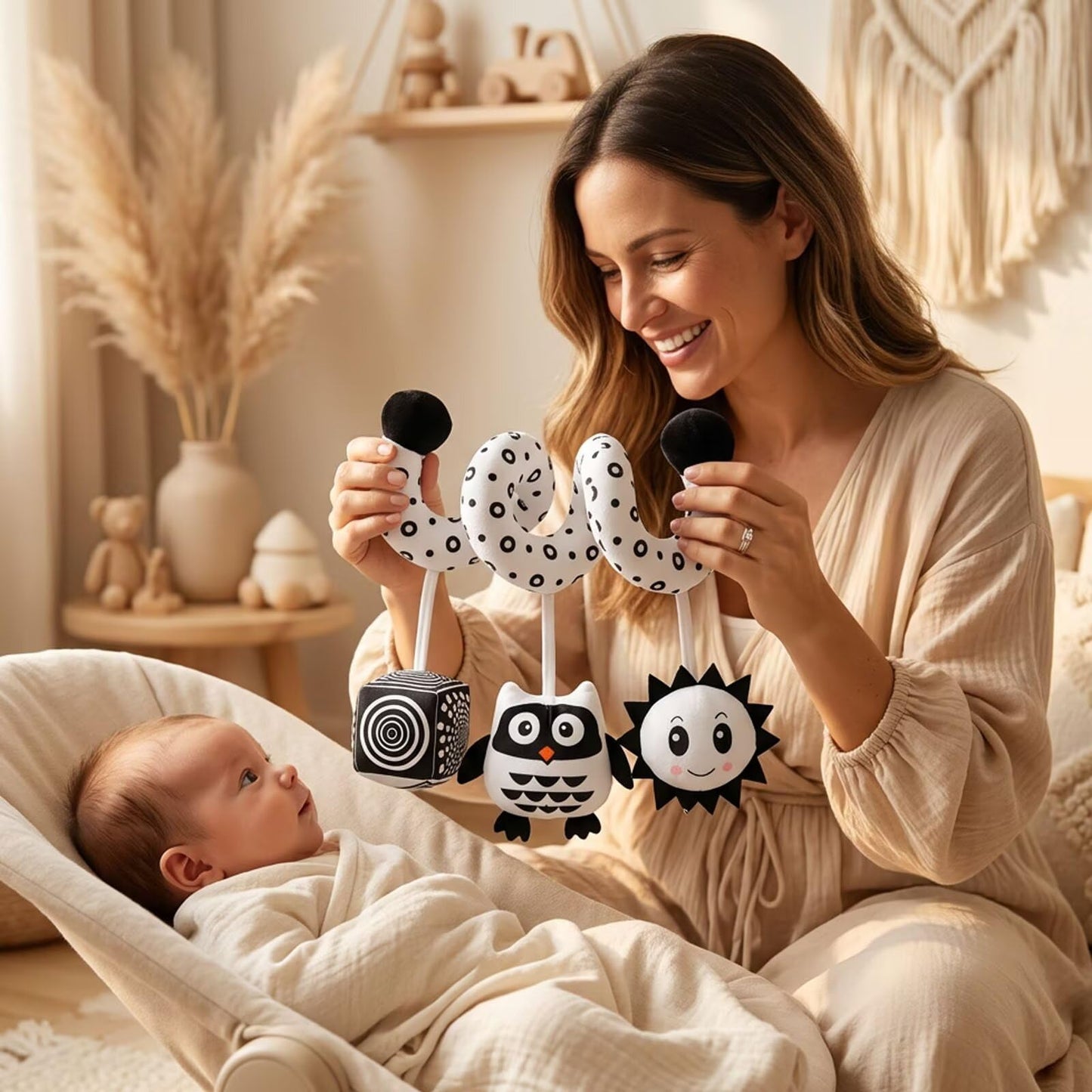 Yiklucg Multi-Use Baby Spiral Activity Toy – Spiral carseat Toy for Car Seat, Stroller,Play Gym, Keeps Baby Quiet, Easy Travel Solution